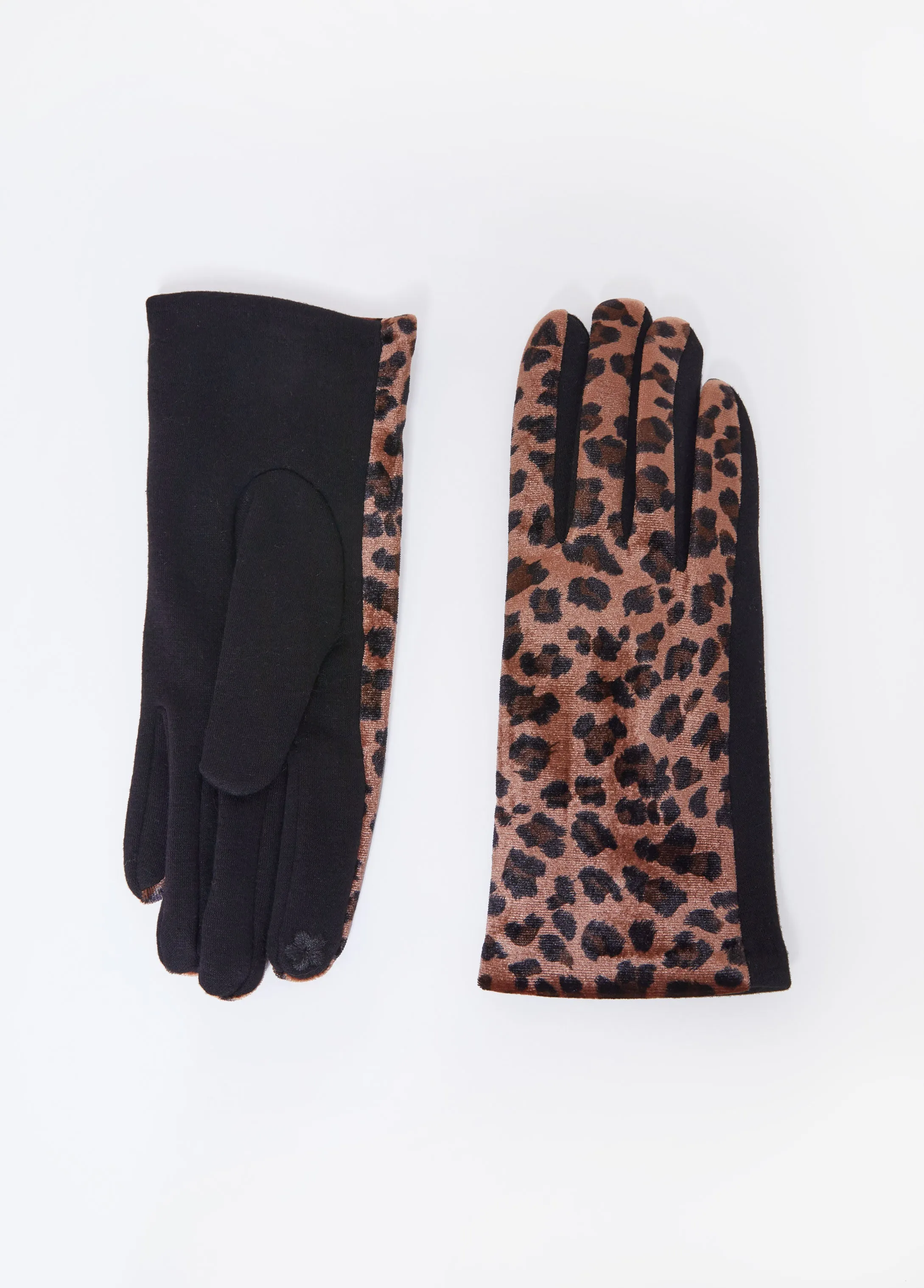 Leopard Print Velvet Gloves sold by Ashley Stewart