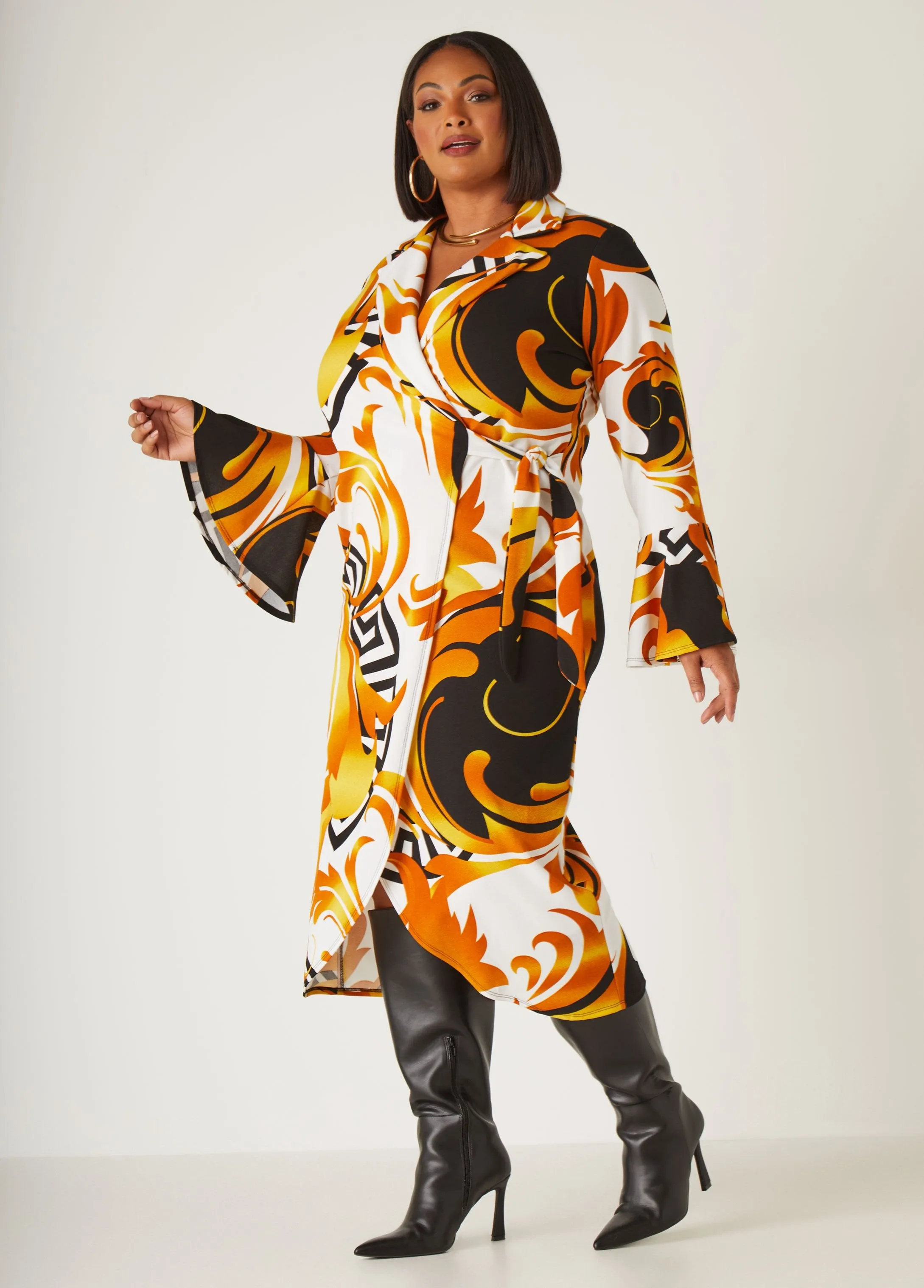 Printed Faux Wrap Midaxi Dress sold by Ashley Stewart product image thumbnail 3