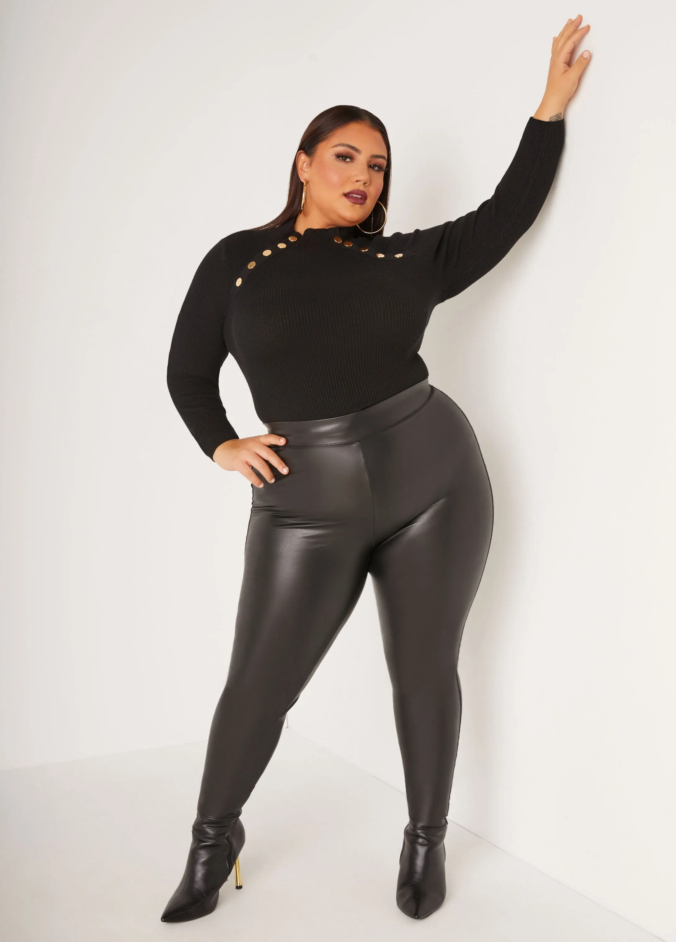 Button Embellished Sweater sold by Ashley Stewart product image thumbnail 3