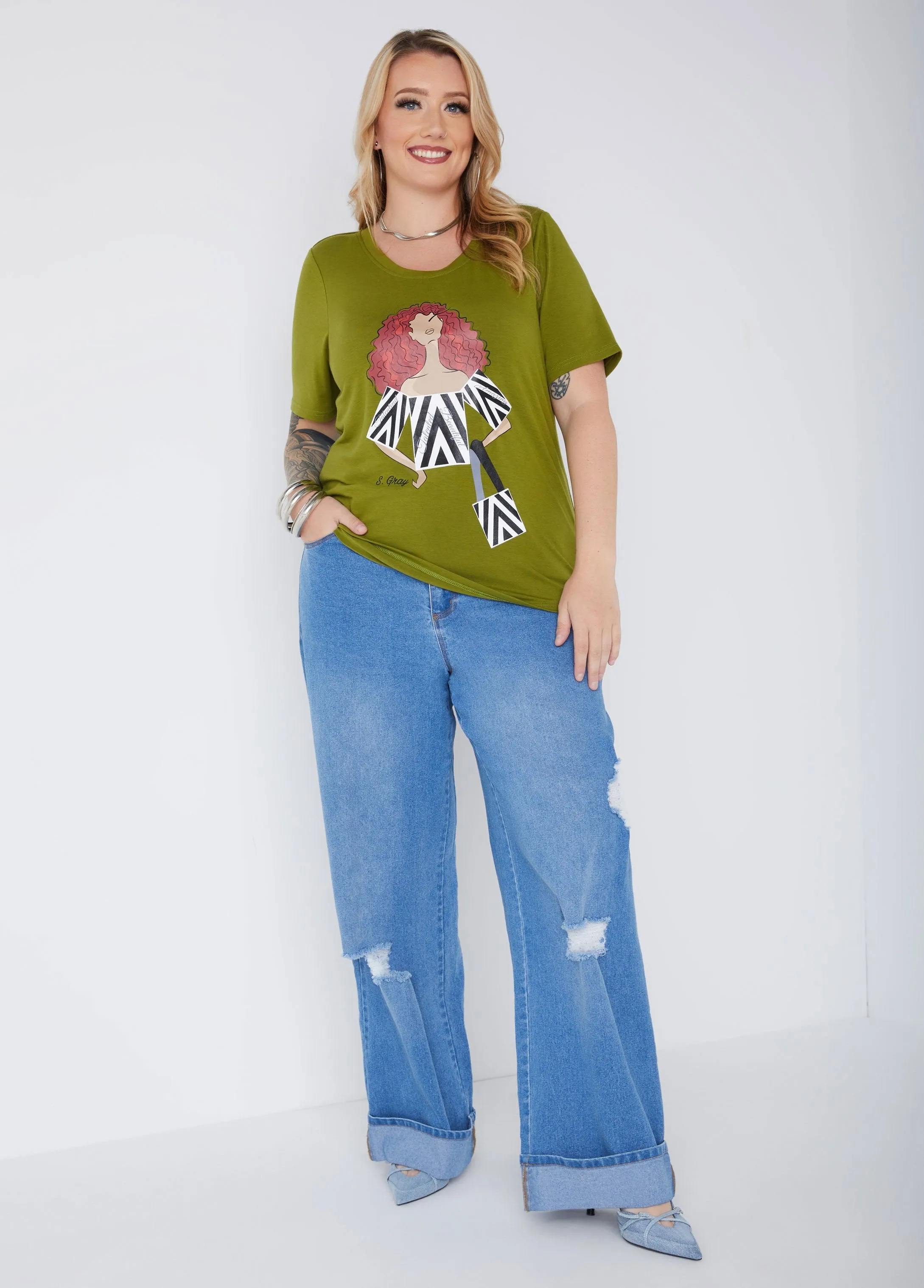 Sheila Gray Affirmations Tee sold by Ashley Stewart