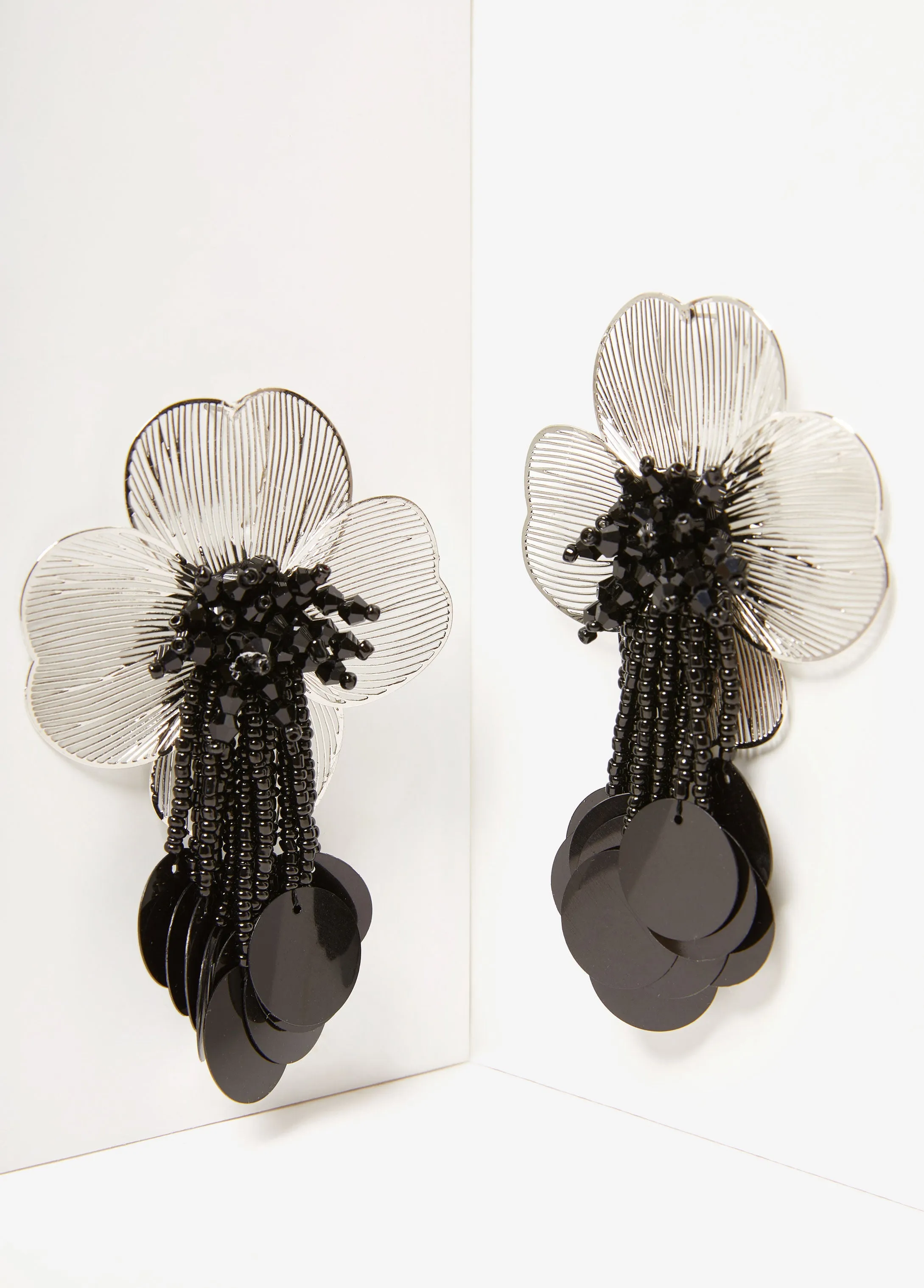 Embellished Flower Drop Earrings sold by Ashley Stewart product image thumbnail 2