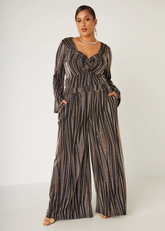 Lurex™ Knitted Wide Leg Pants sold by Ashley Stewart