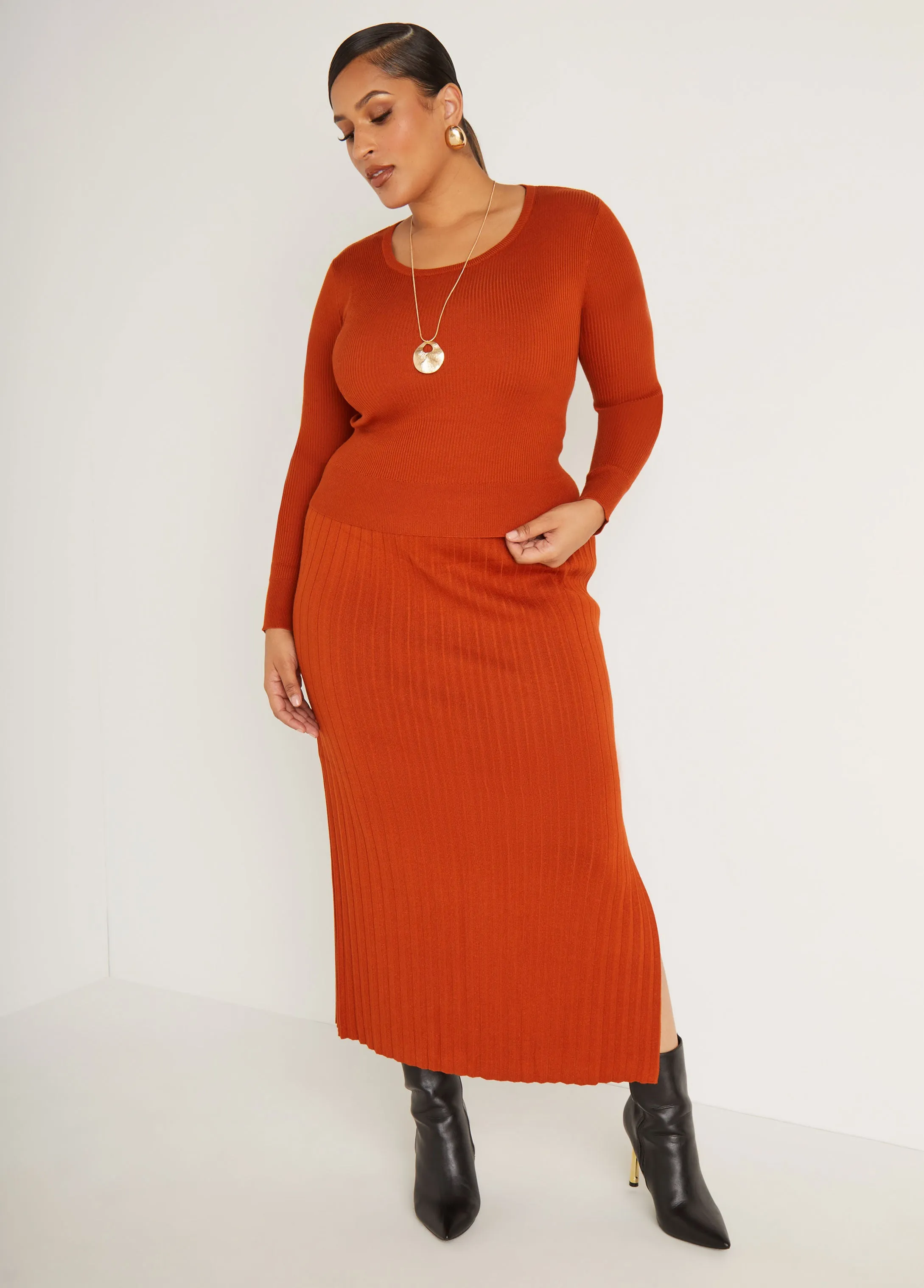 Ribbed Knit Top sold by Ashley Stewart product image thumbnail 3