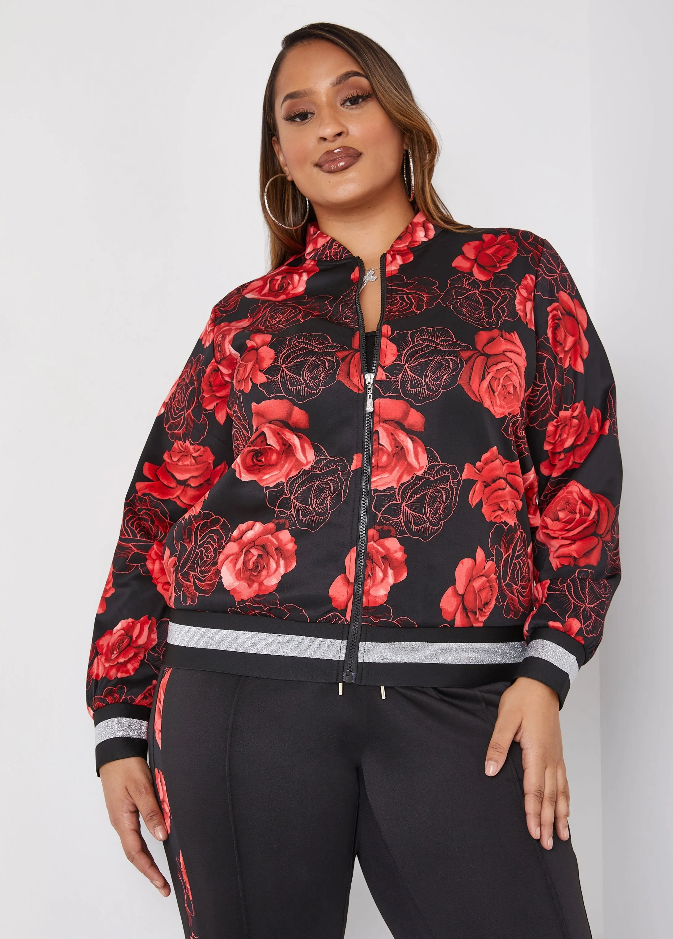 Floral Track Jacket sold by Ashley Stewart