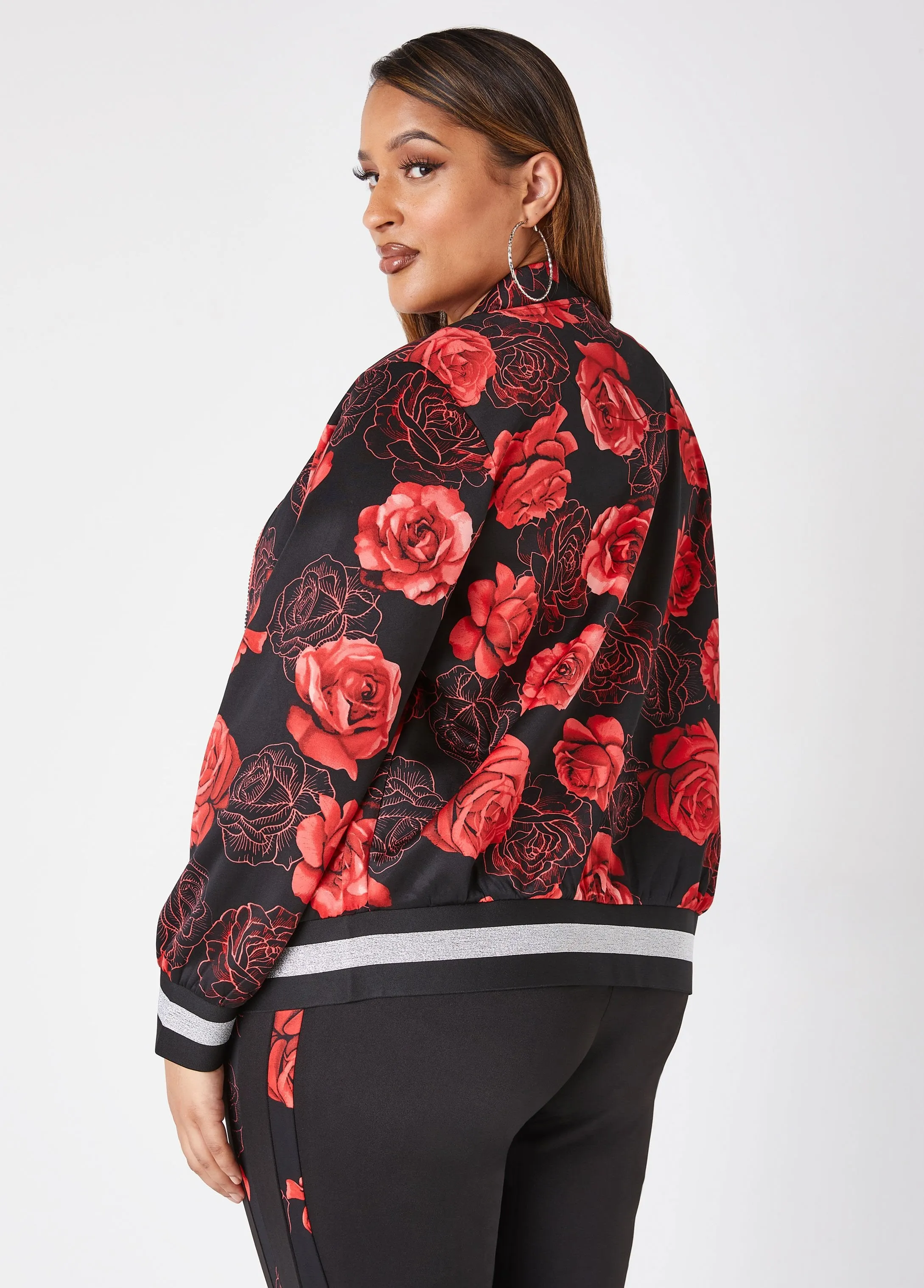Floral Track Jacket sold by Ashley Stewart product image thumbnail 2