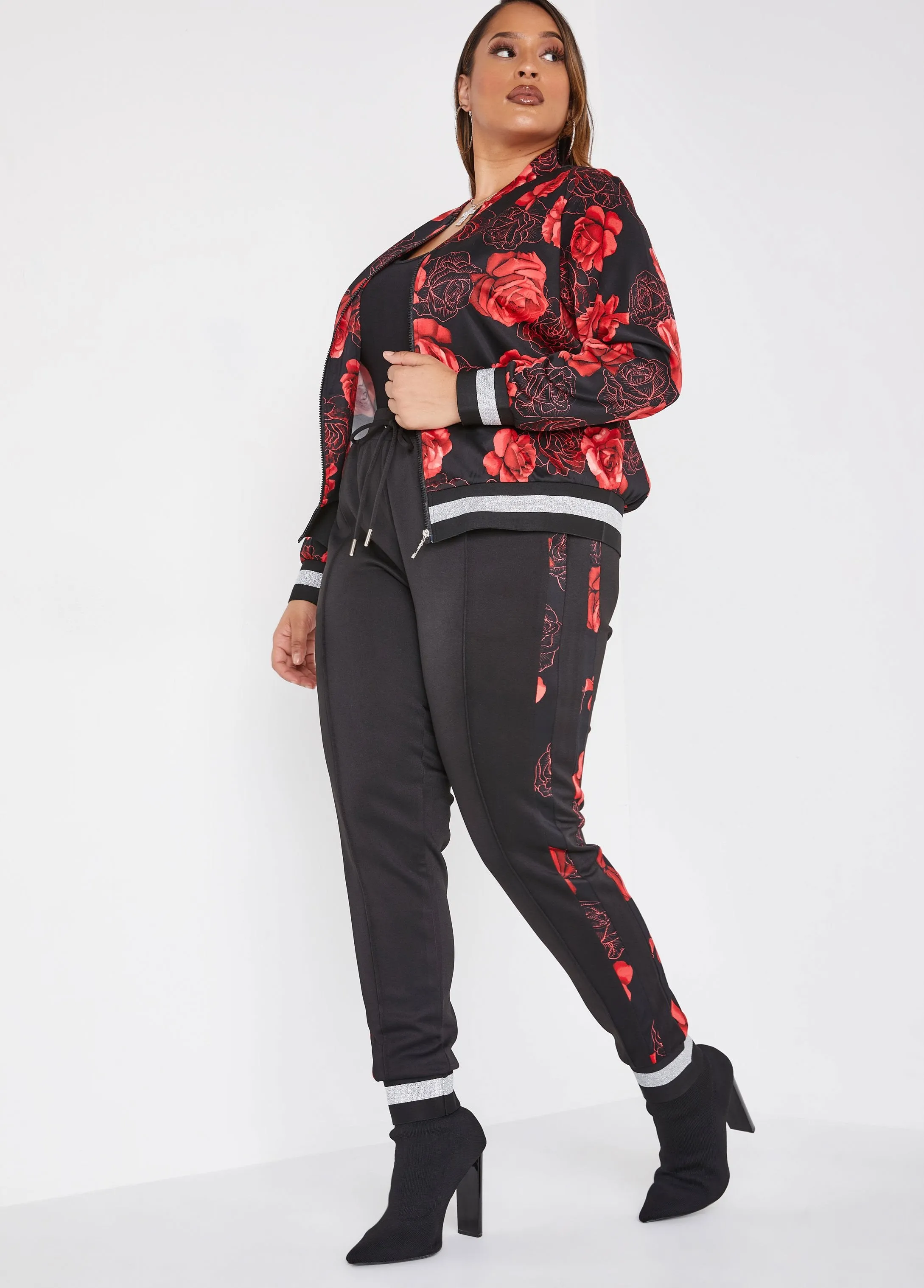 Floral Track Jacket sold by Ashley Stewart product image thumbnail 4