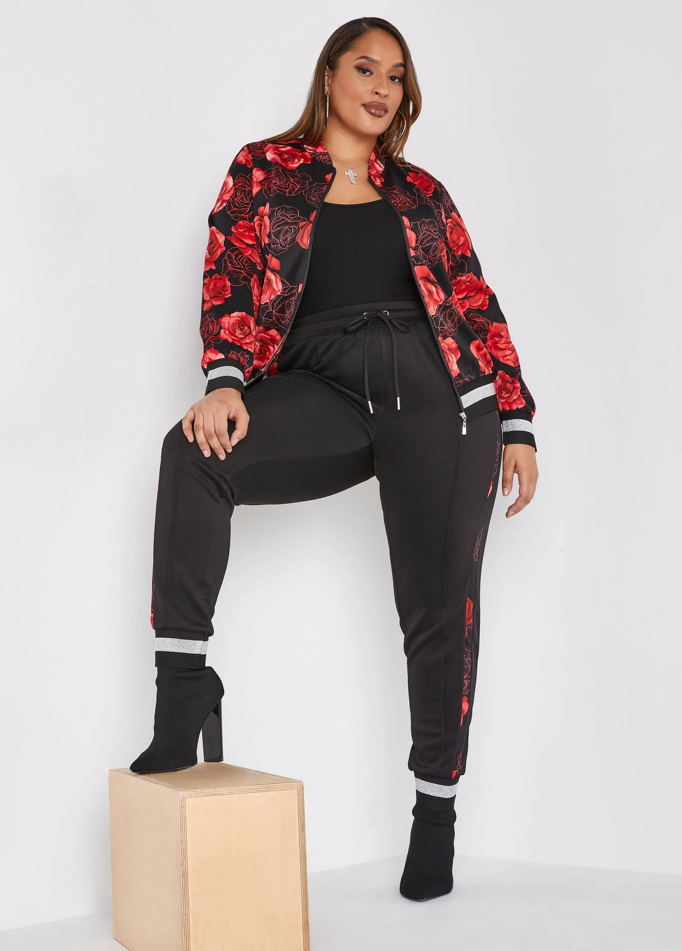 Seamed Floral Leggings sold by Ashley Stewart