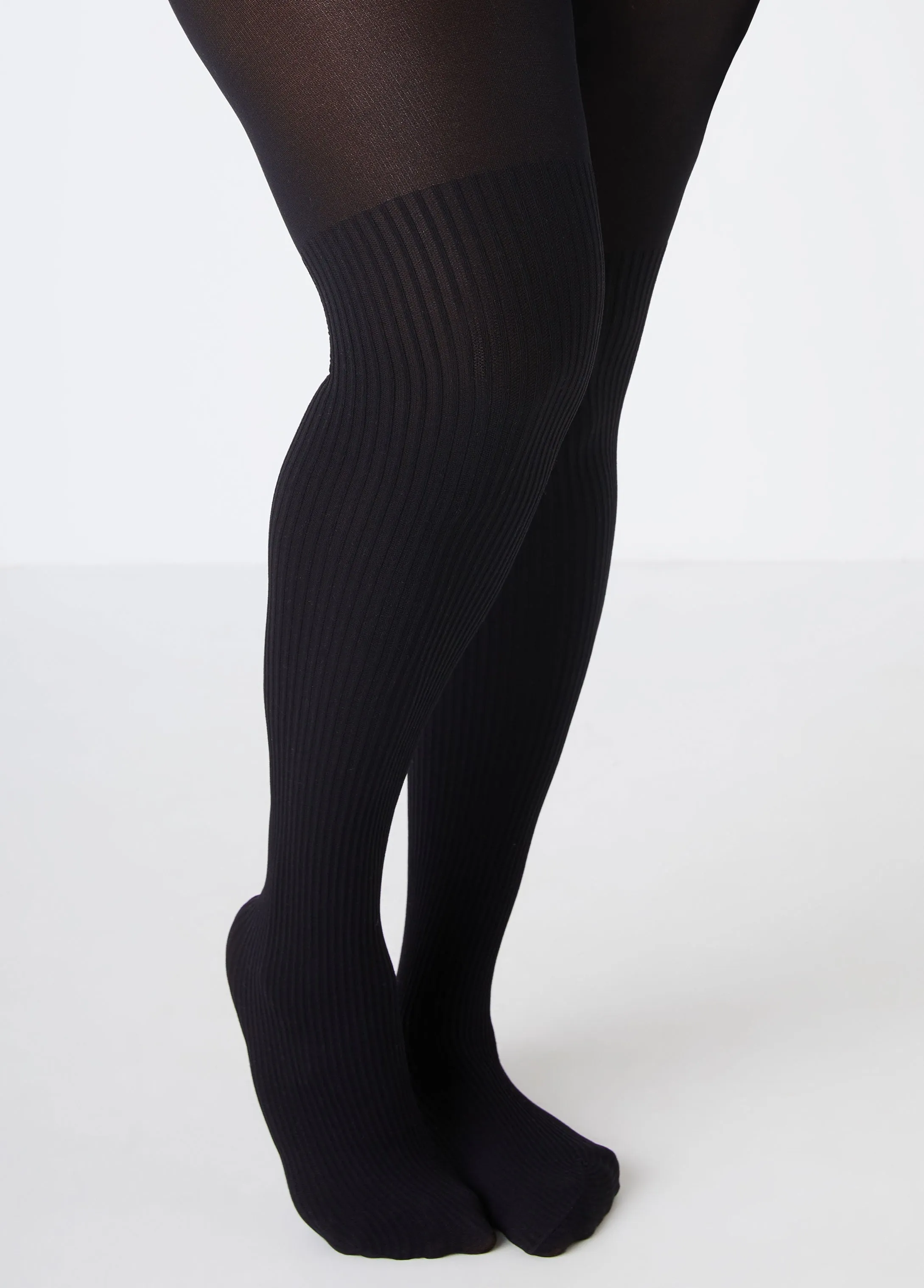 50 Denier Ribbed Footed Tights sold by Ashley Stewart