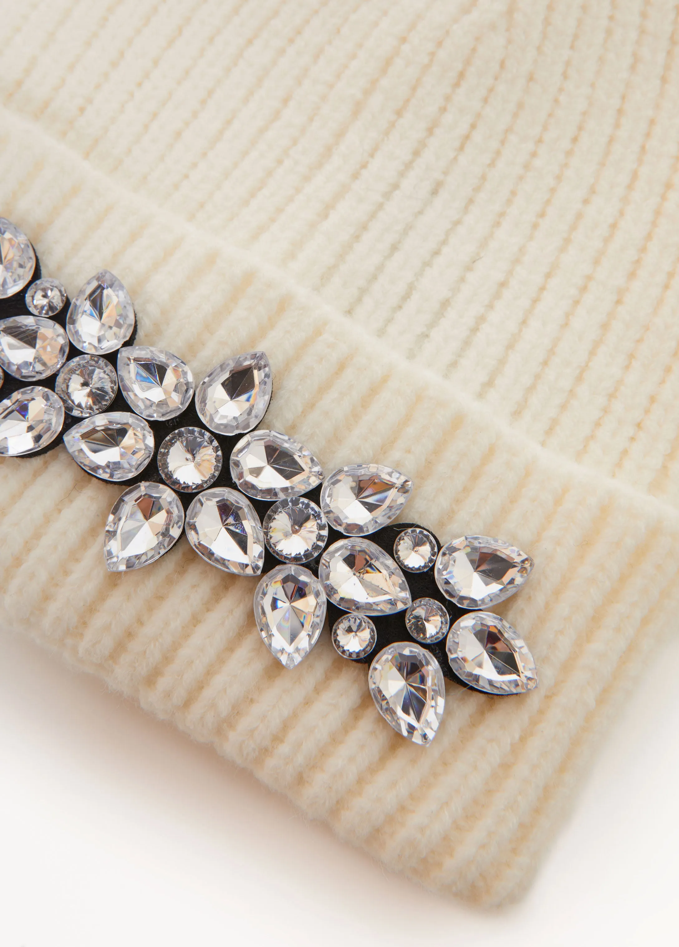 Crystal Applique Ribbed Beanie sold by Ashley Stewart product image thumbnail 3