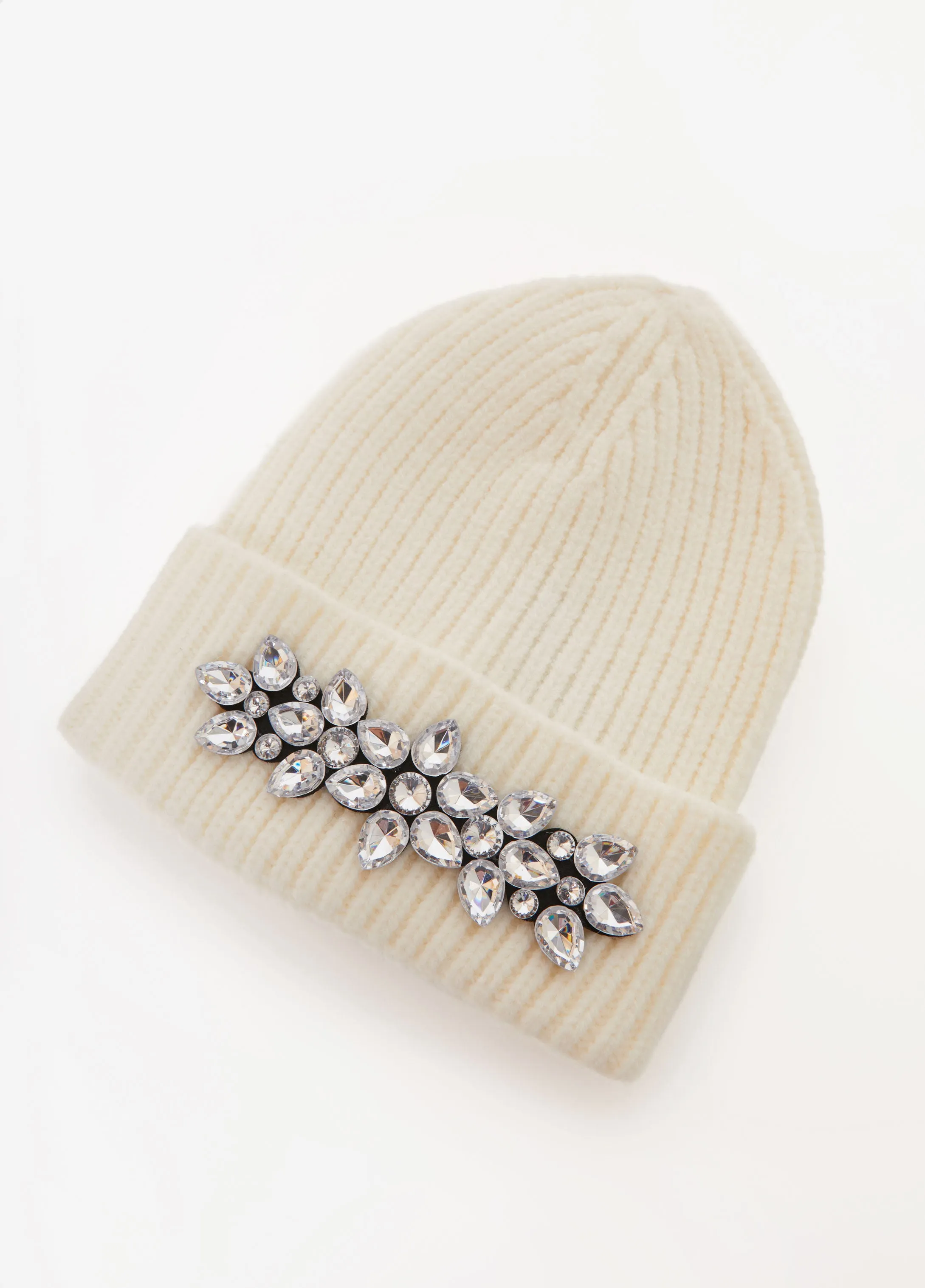 Crystal Applique Ribbed Beanie sold by Ashley Stewart product image thumbnail 2