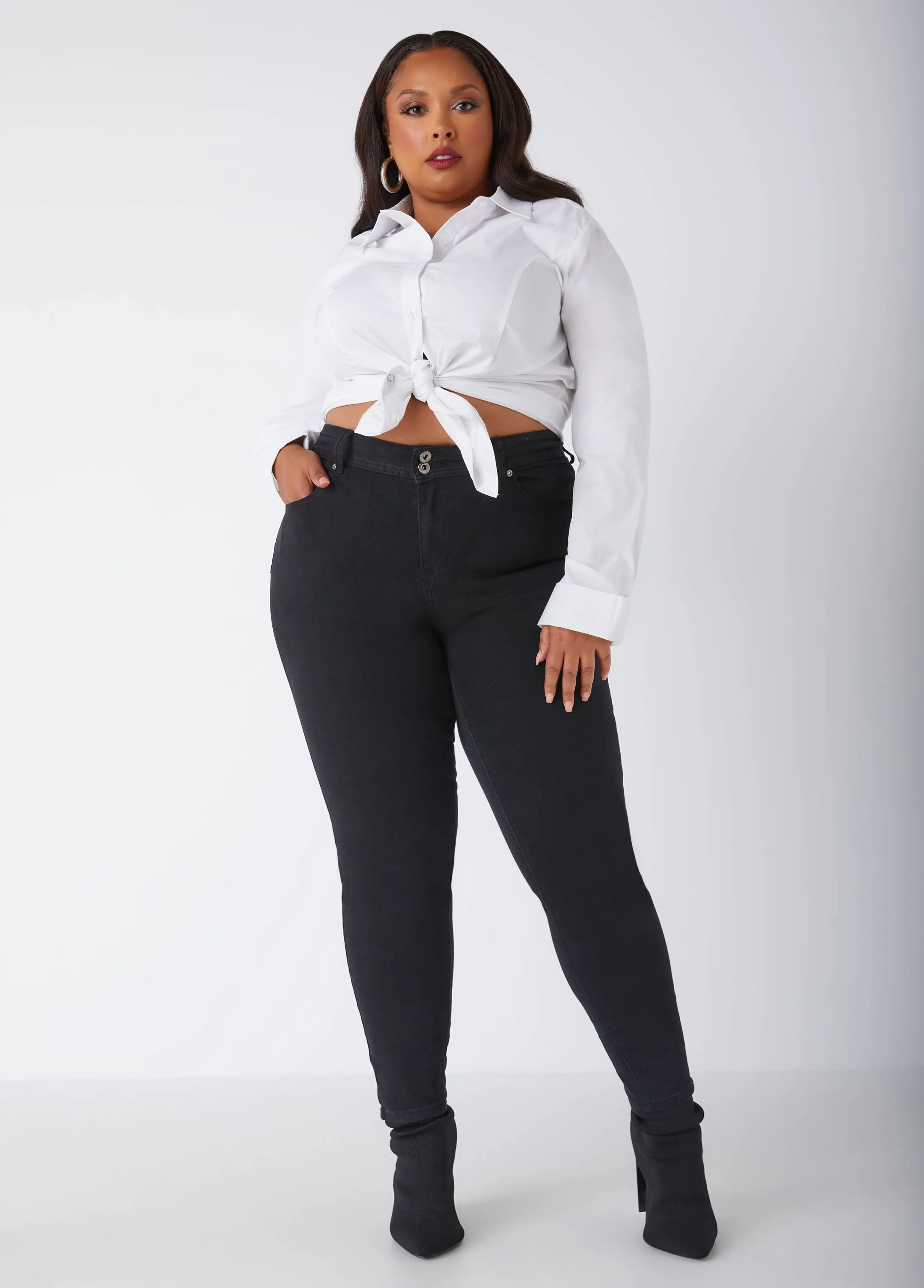 Fearless High Waist Skinny Jeans sold by Ashley Stewart product image thumbnail 3