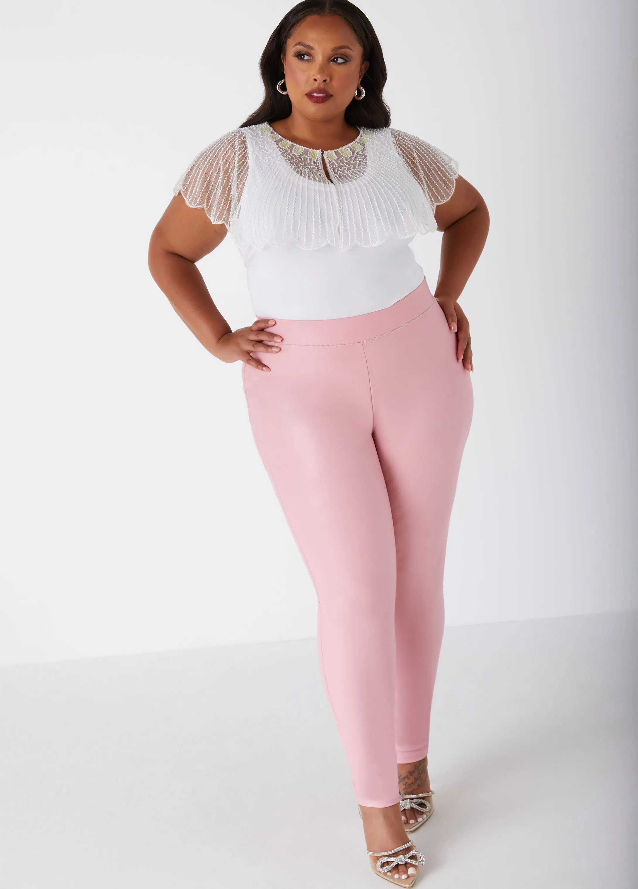 Sequined And Beaded Mesh Capelet sold by Ashley Stewart product image thumbnail 3