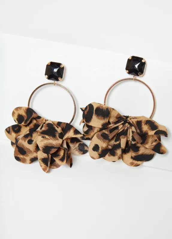 Crystal Leopard Hoop Earrings sold by Ashley Stewart