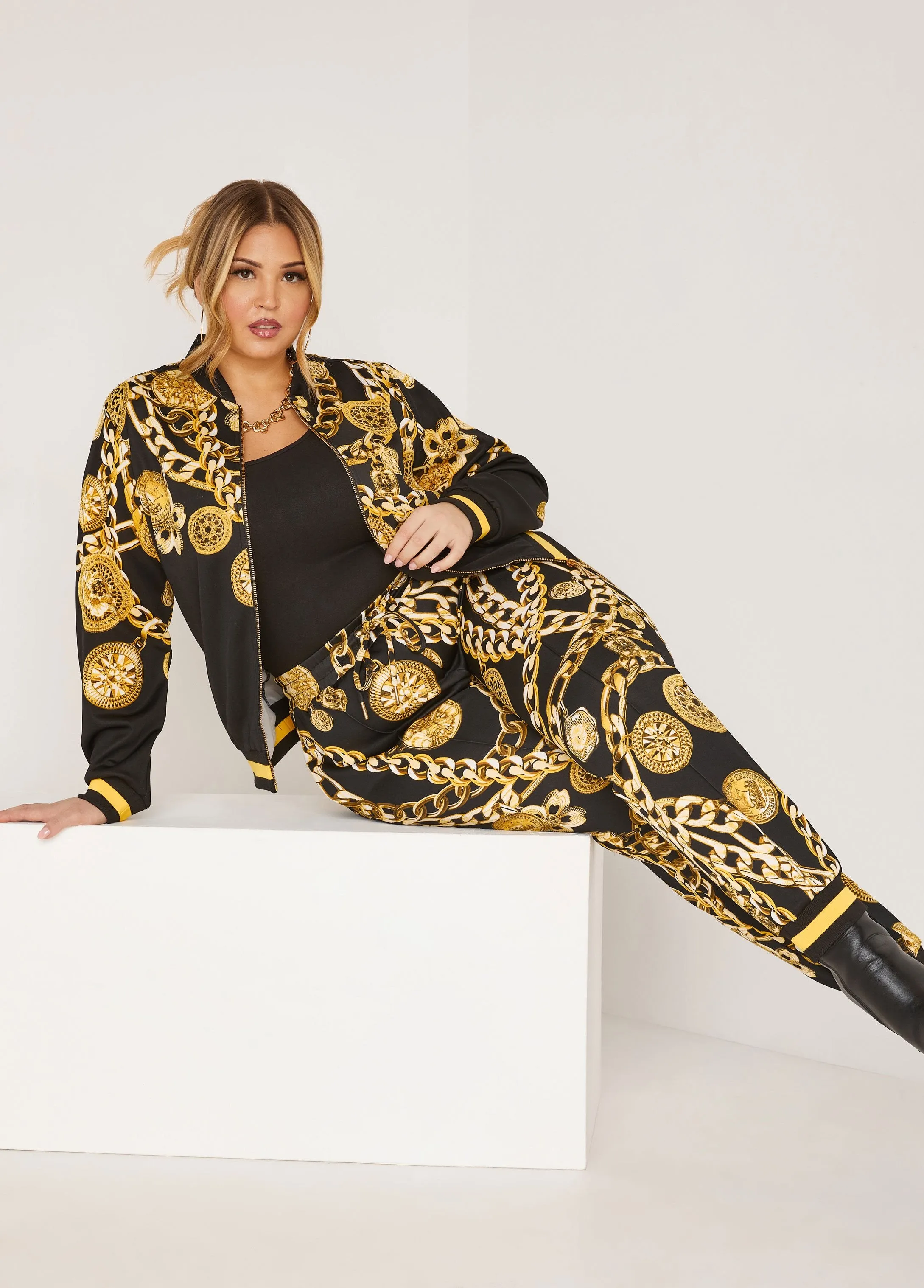 Status Print Jacket sold by Ashley Stewart product image thumbnail 5