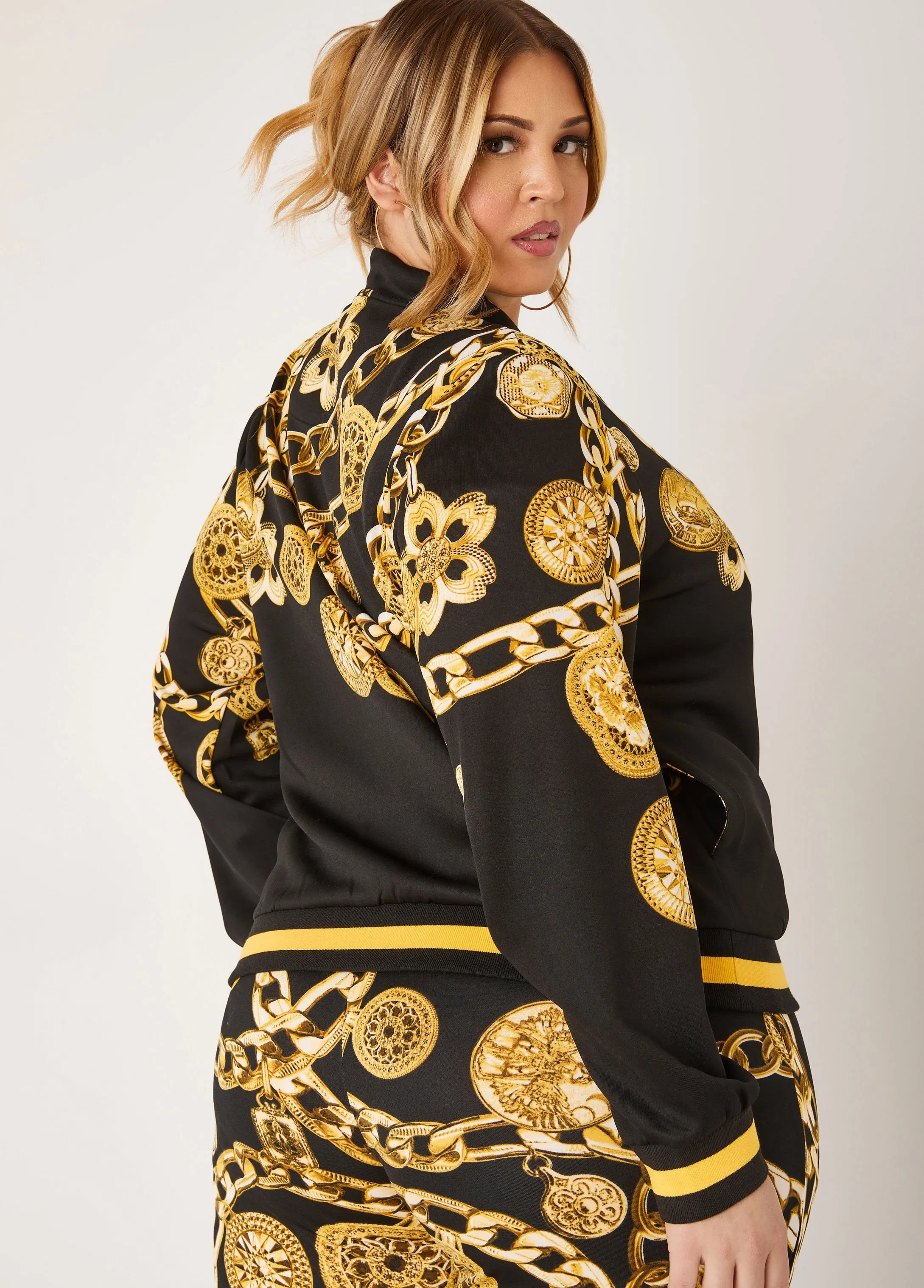 Status Print Jacket sold by Ashley Stewart product image thumbnail 2