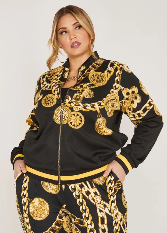 Status Print Track Jacket sold by Ashley Stewart