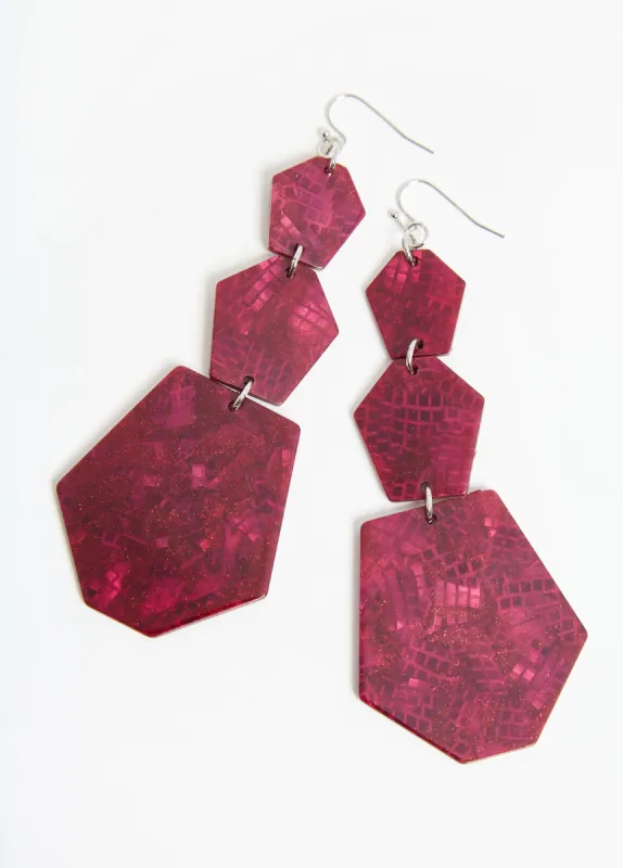 Glittered Disc Drop Earrings sold by Ashley Stewart