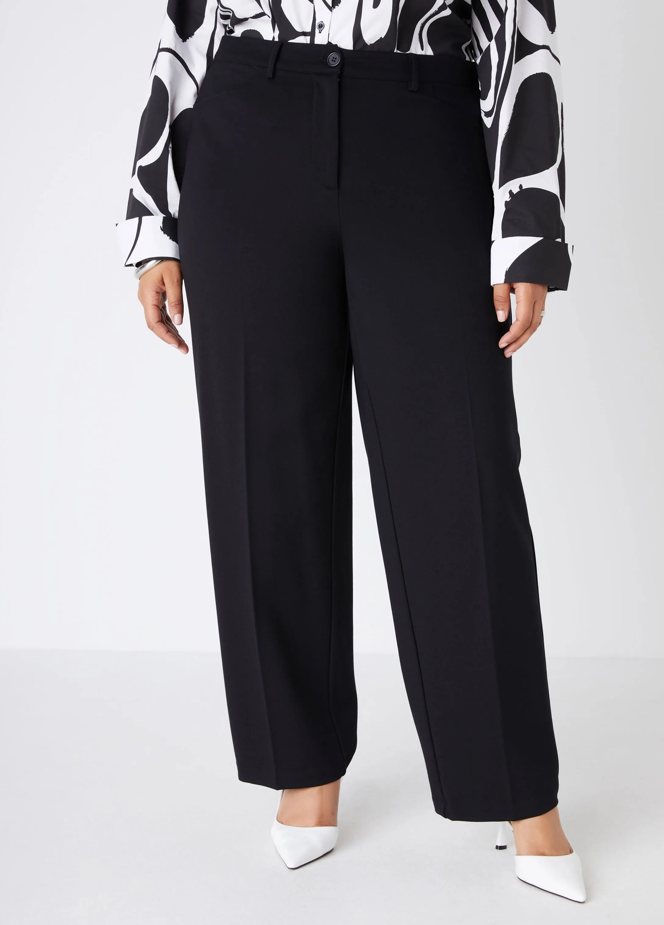 High Rise Ponte Trousers sold by Ashley Stewart product image thumbnail 3