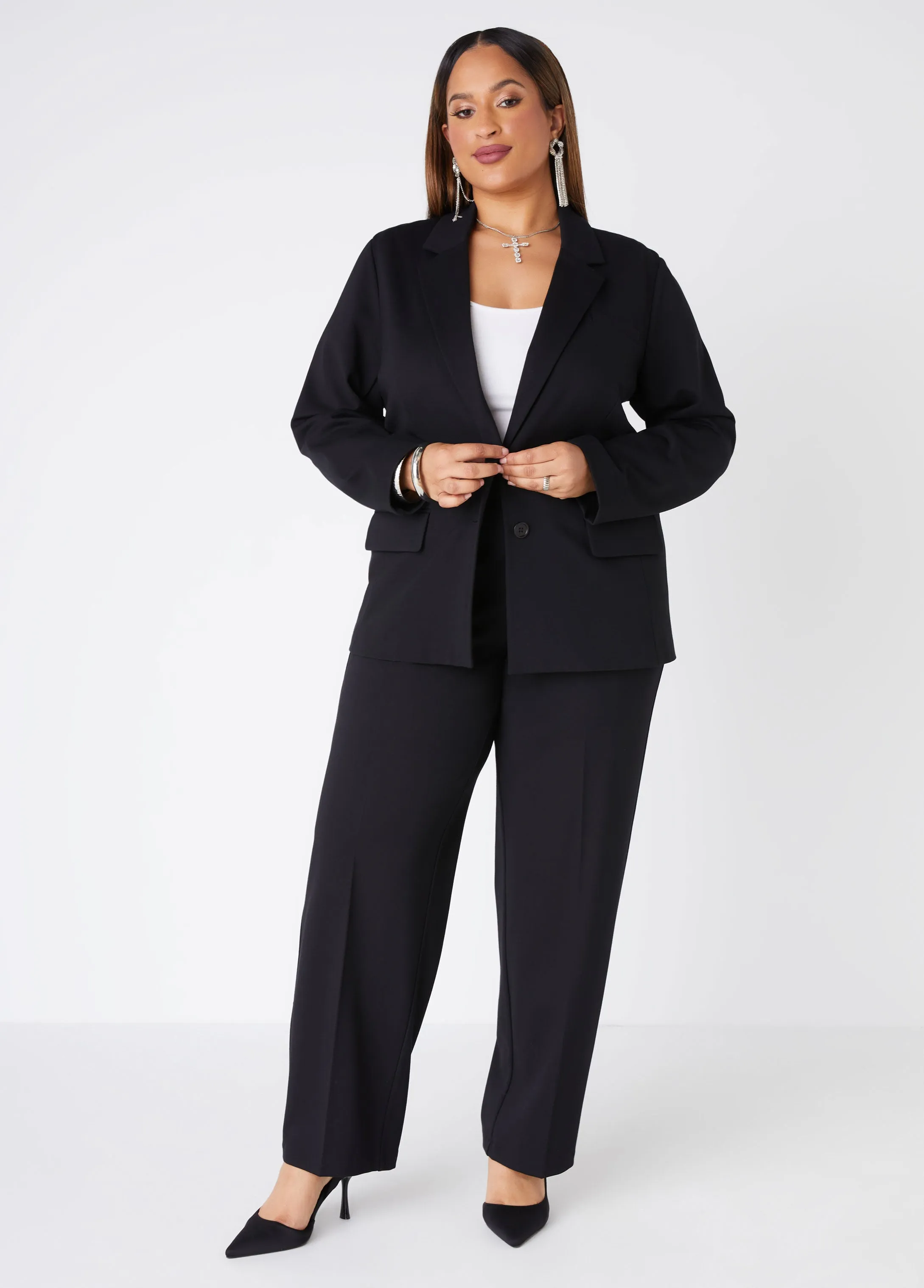 High Rise Ponte Trousers sold by Ashley Stewart product image thumbnail 4