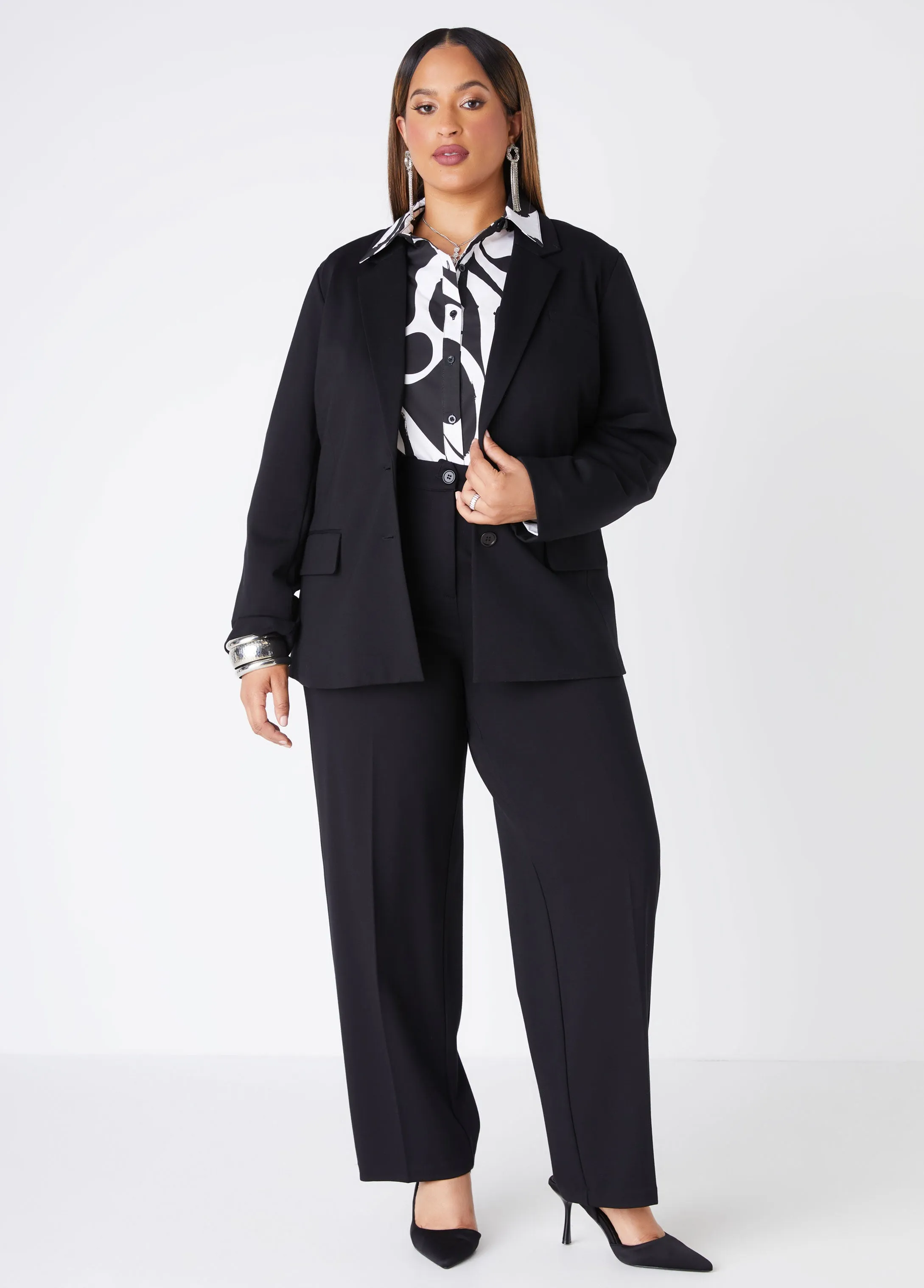 High Rise Ponte Trousers sold by Ashley Stewart