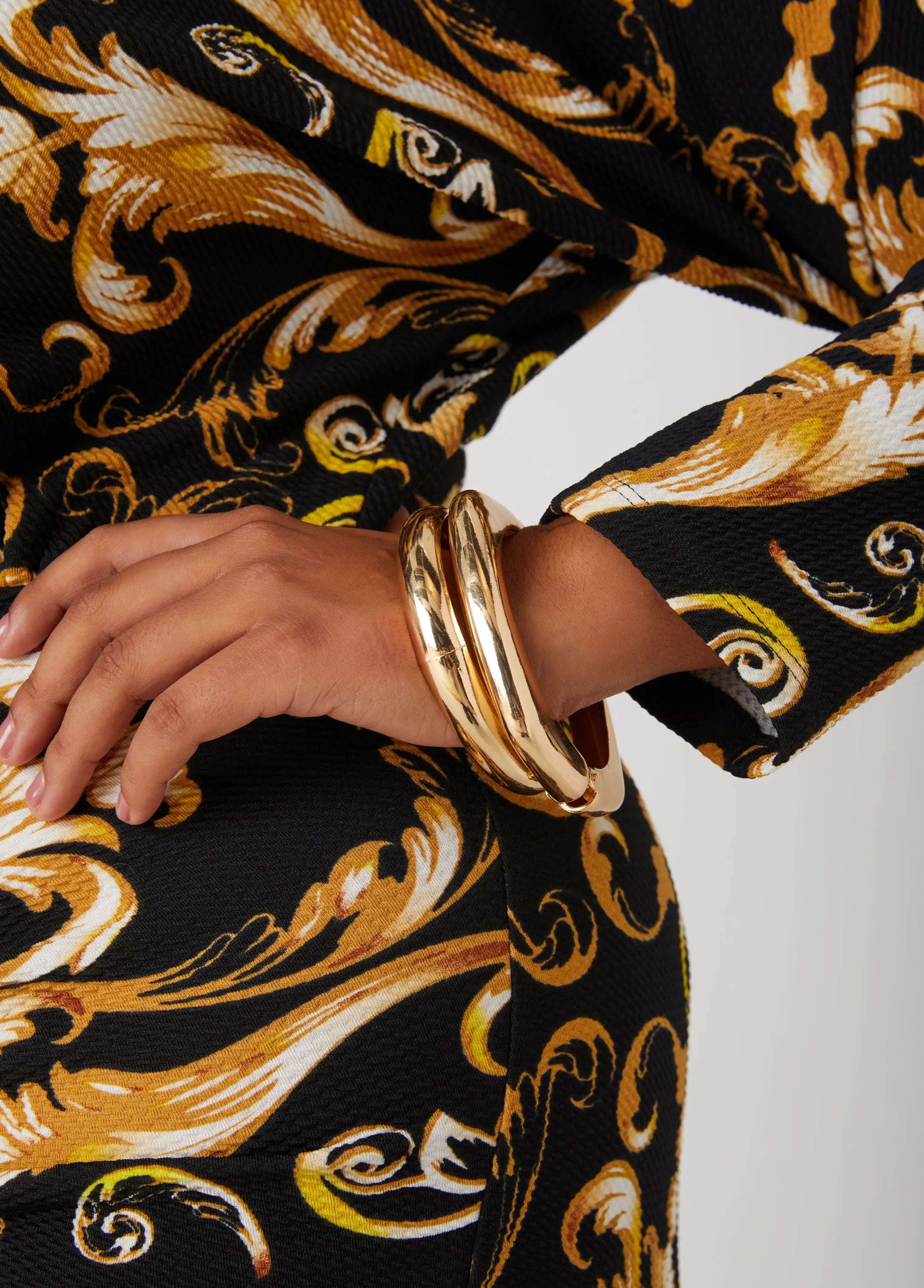 Gold Tone Bangle And Cuff Set sold by Ashley Stewart