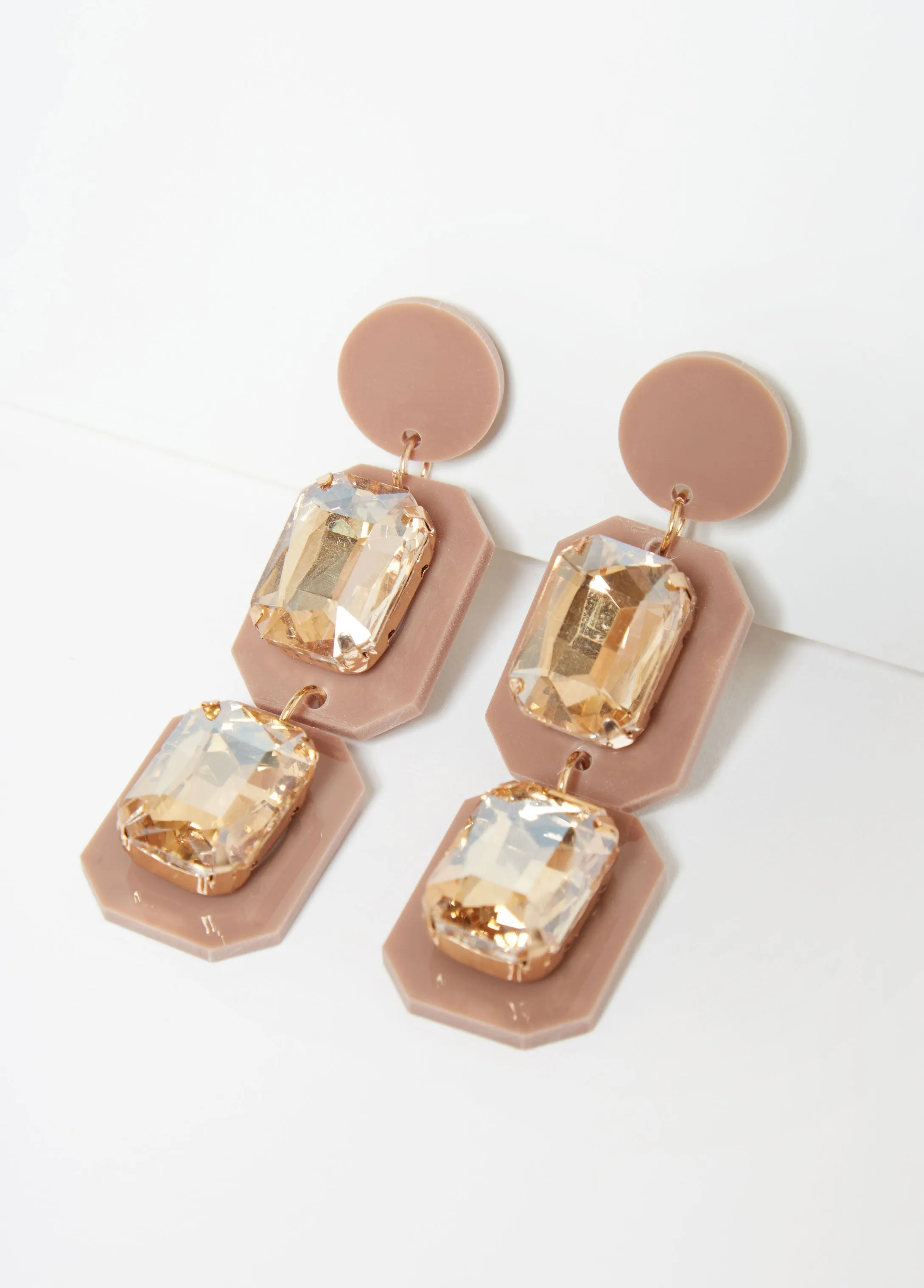 Layered Crystal Earrings sold by Ashley Stewart product image thumbnail 2
