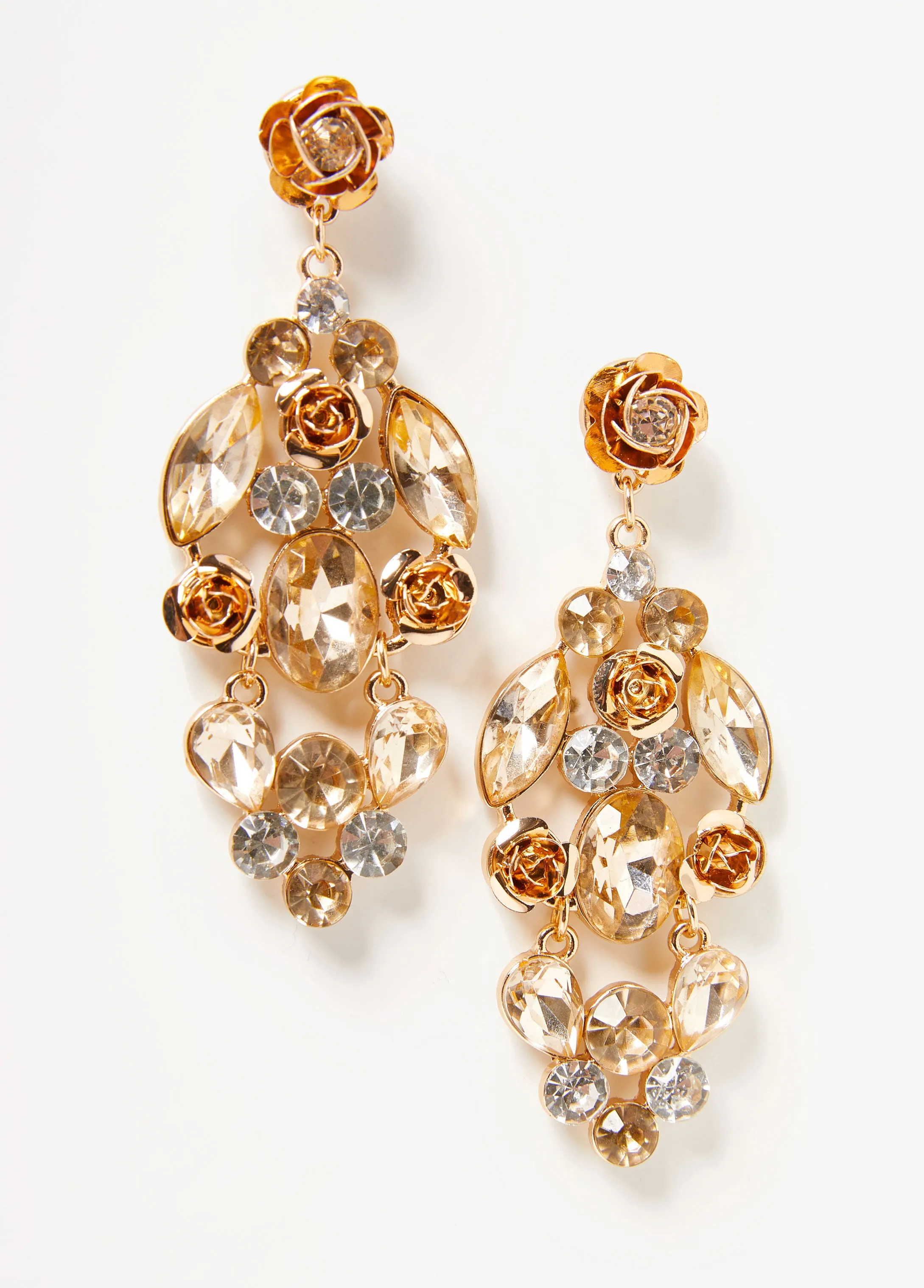 Rose Crystal Drop Earrings sold by Ashley Stewart product image thumbnail 2