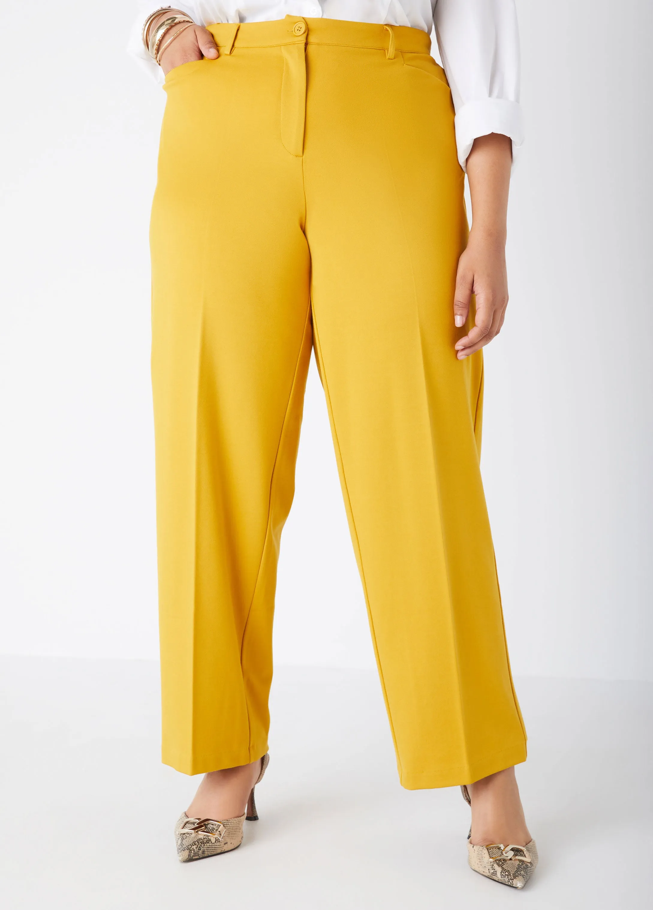 Ponte High Waist Trousers sold by Ashley Stewart product image thumbnail 3
