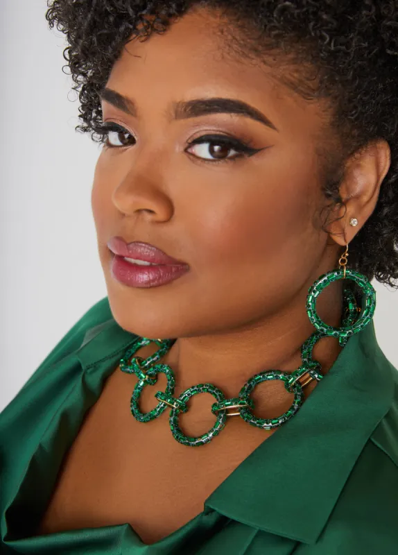 Crystal Ring Necklace Set sold by Ashley Stewart