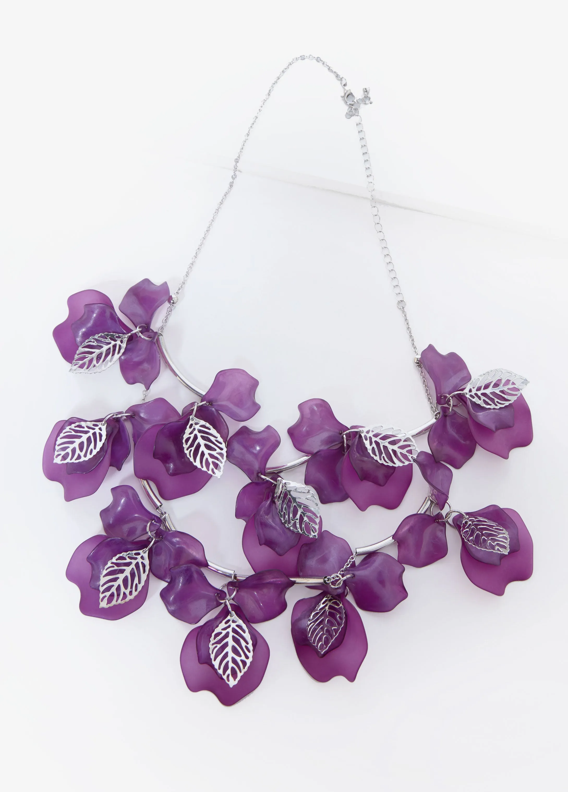 Flower Petal Silver Tone Necklace sold by Ashley Stewart product image thumbnail 3