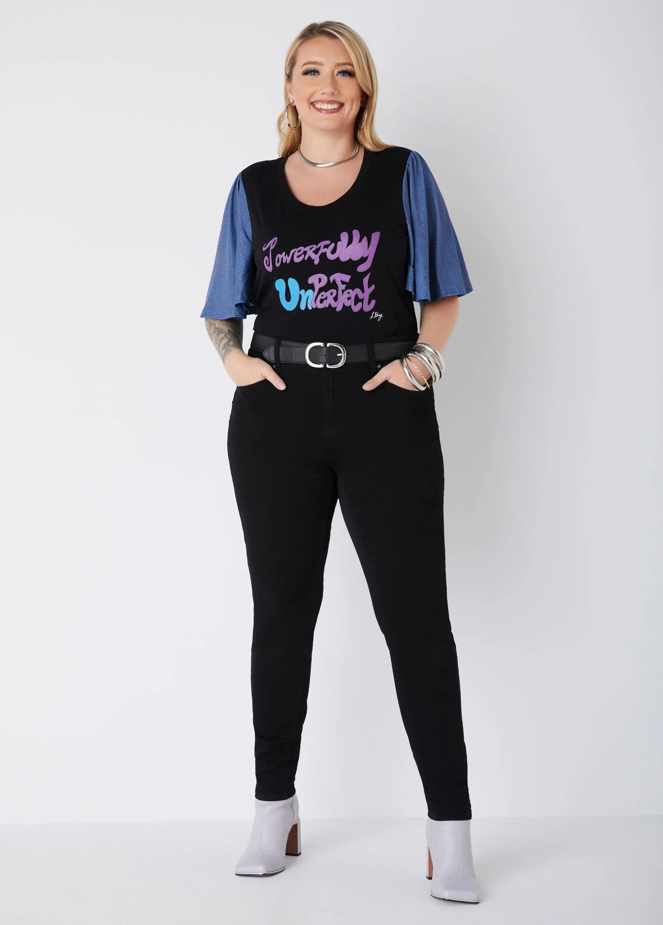 Sheila Gray Powerfully Unperfect Tee sold by Ashley Stewart product image thumbnail 3