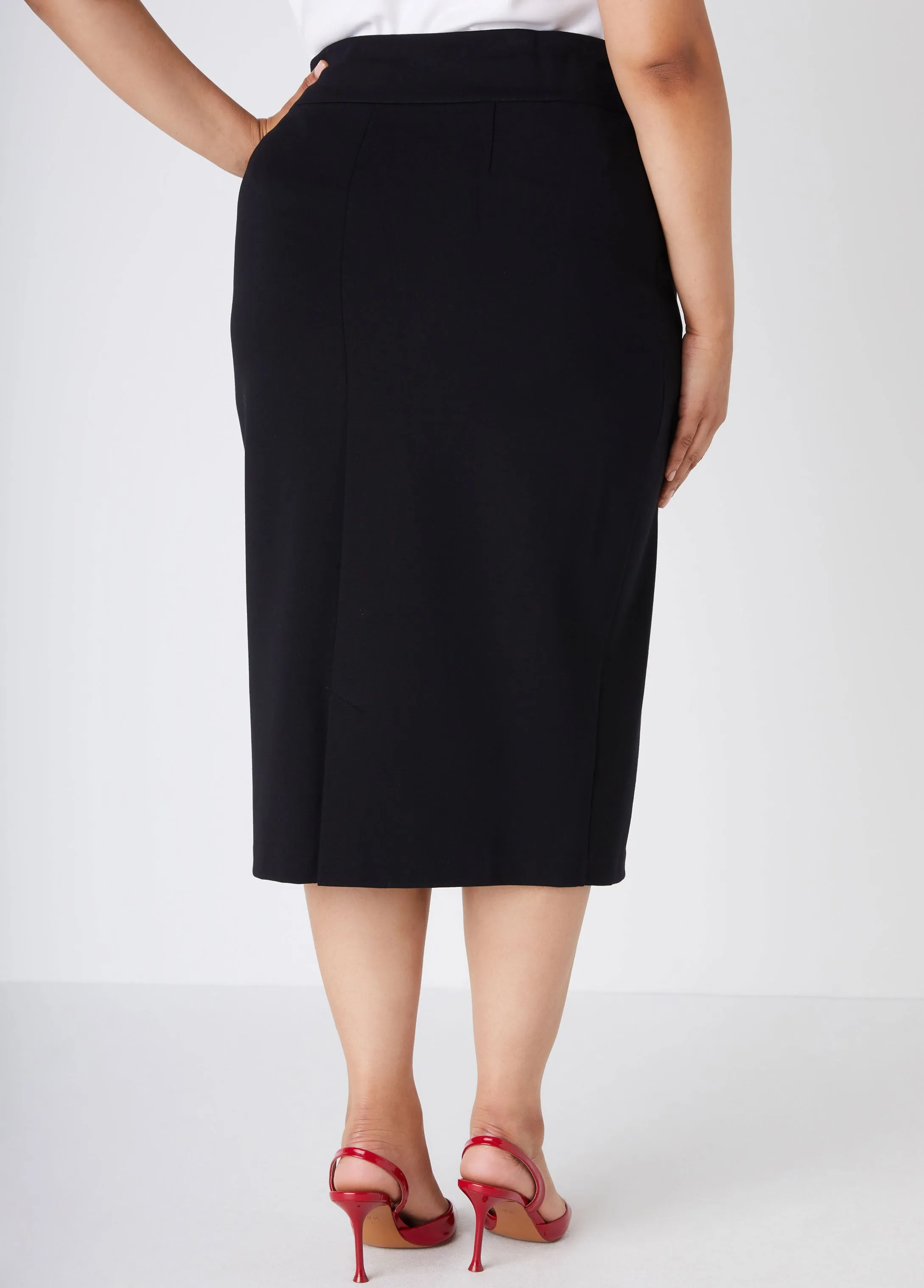 Ponte Midi Pencil Skirt sold by Ashley Stewart product image thumbnail 3