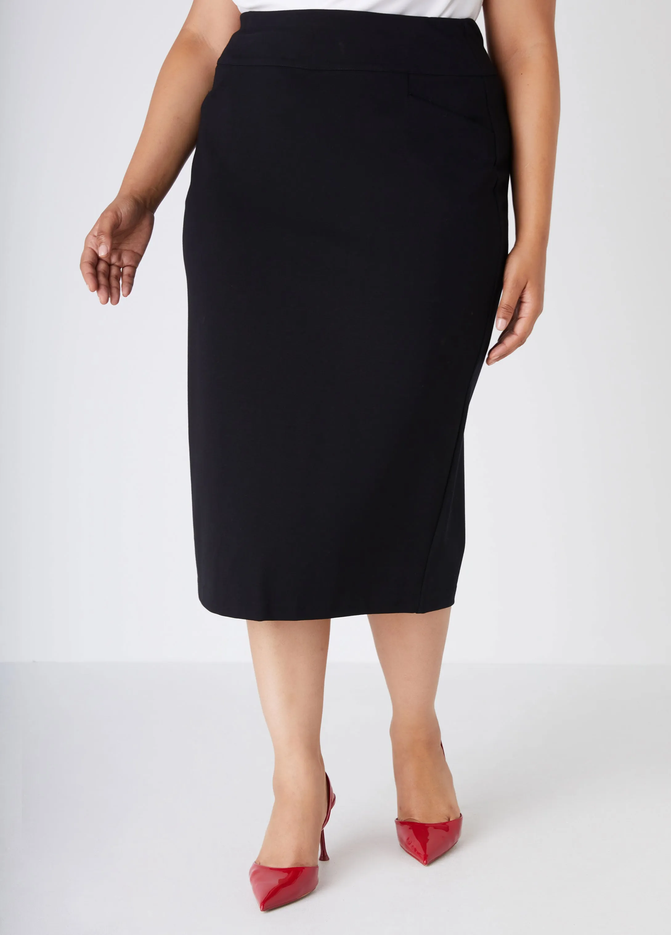 Ponte Midi Pencil Skirt sold by Ashley Stewart