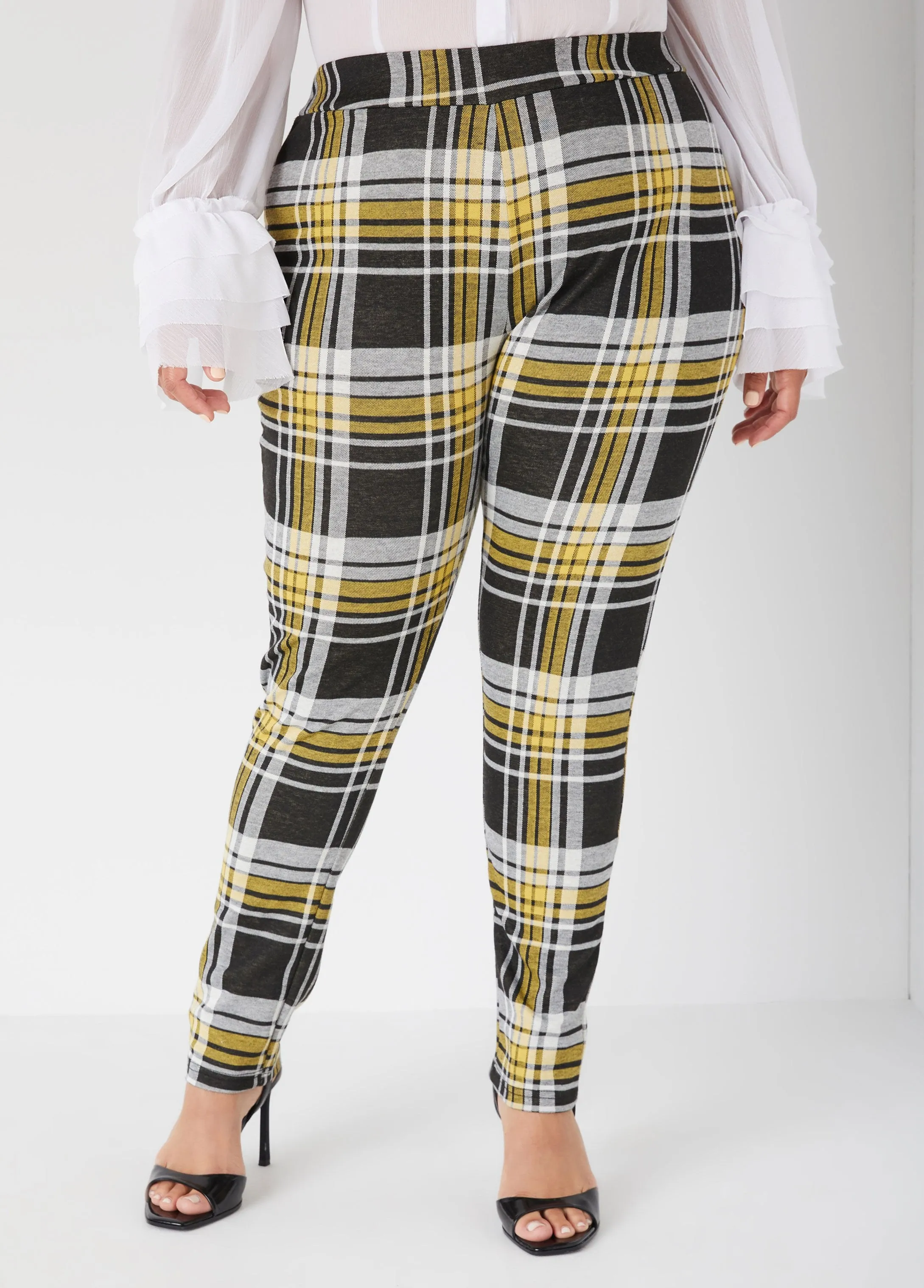 High Rise Plaid Pull On Leggings sold by Ashley Stewart