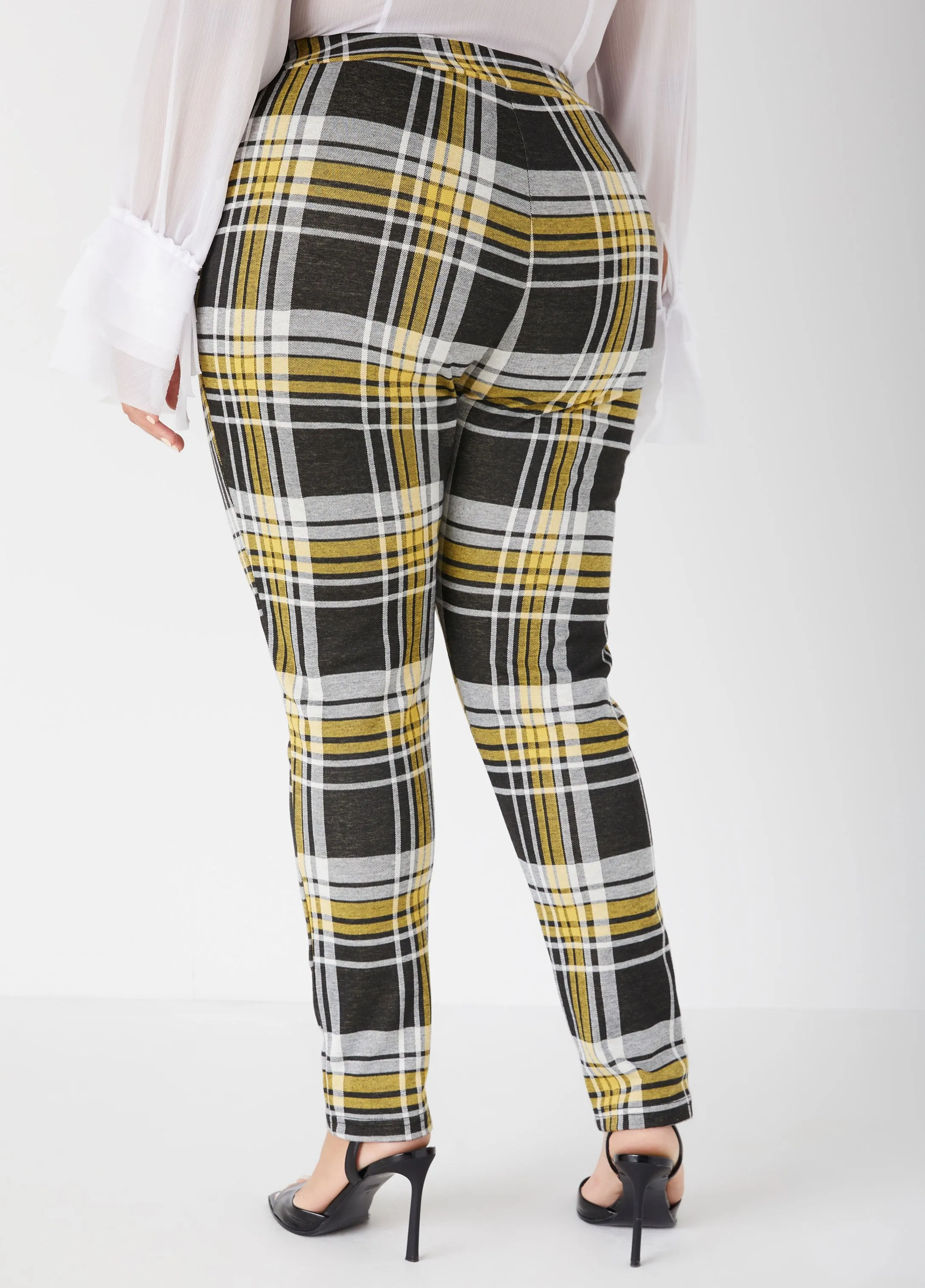 High Rise Plaid Pull On Leggings sold by Ashley Stewart product image thumbnail 2