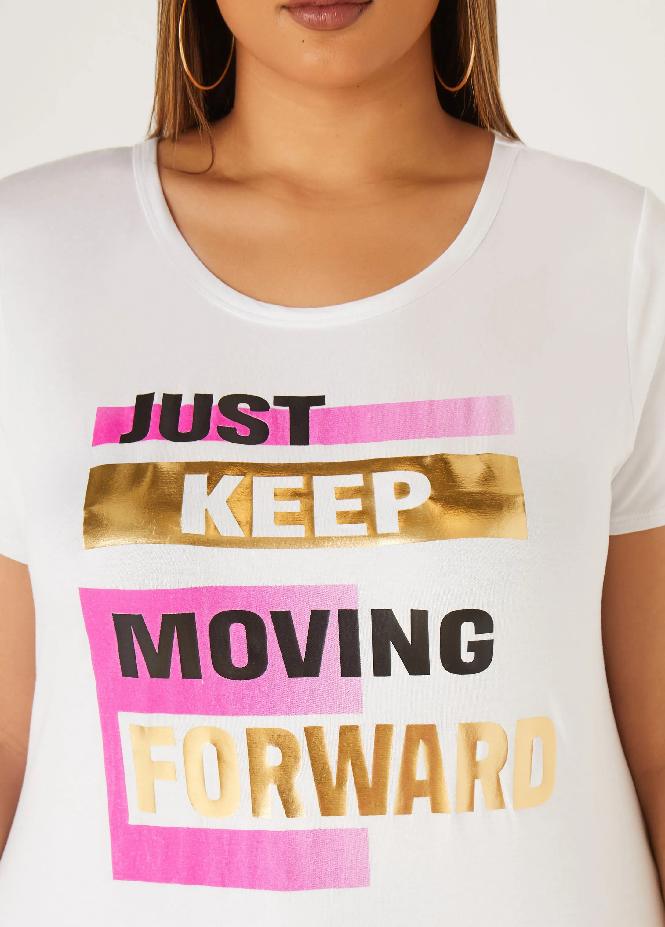 Moving Forward Graphic Tee sold by Ashley Stewart product image thumbnail 4