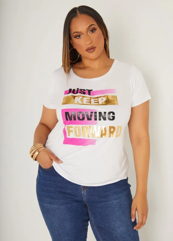 Moving Forward Graphic Tee made by Ashley Stewart