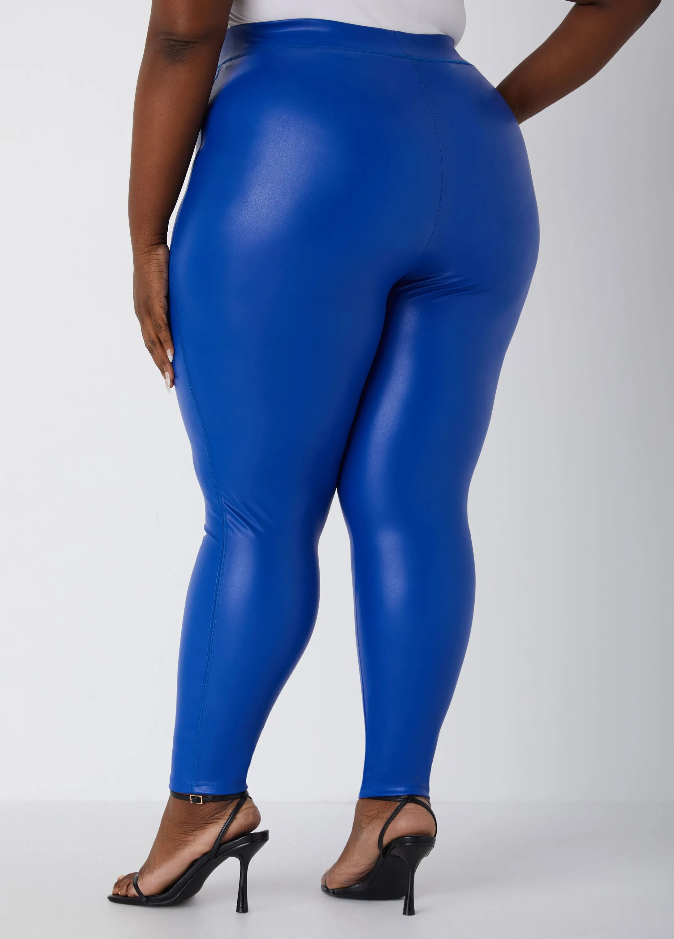 High Rise Faux Leather Leggings sold by Ashley Stewart product image thumbnail 2