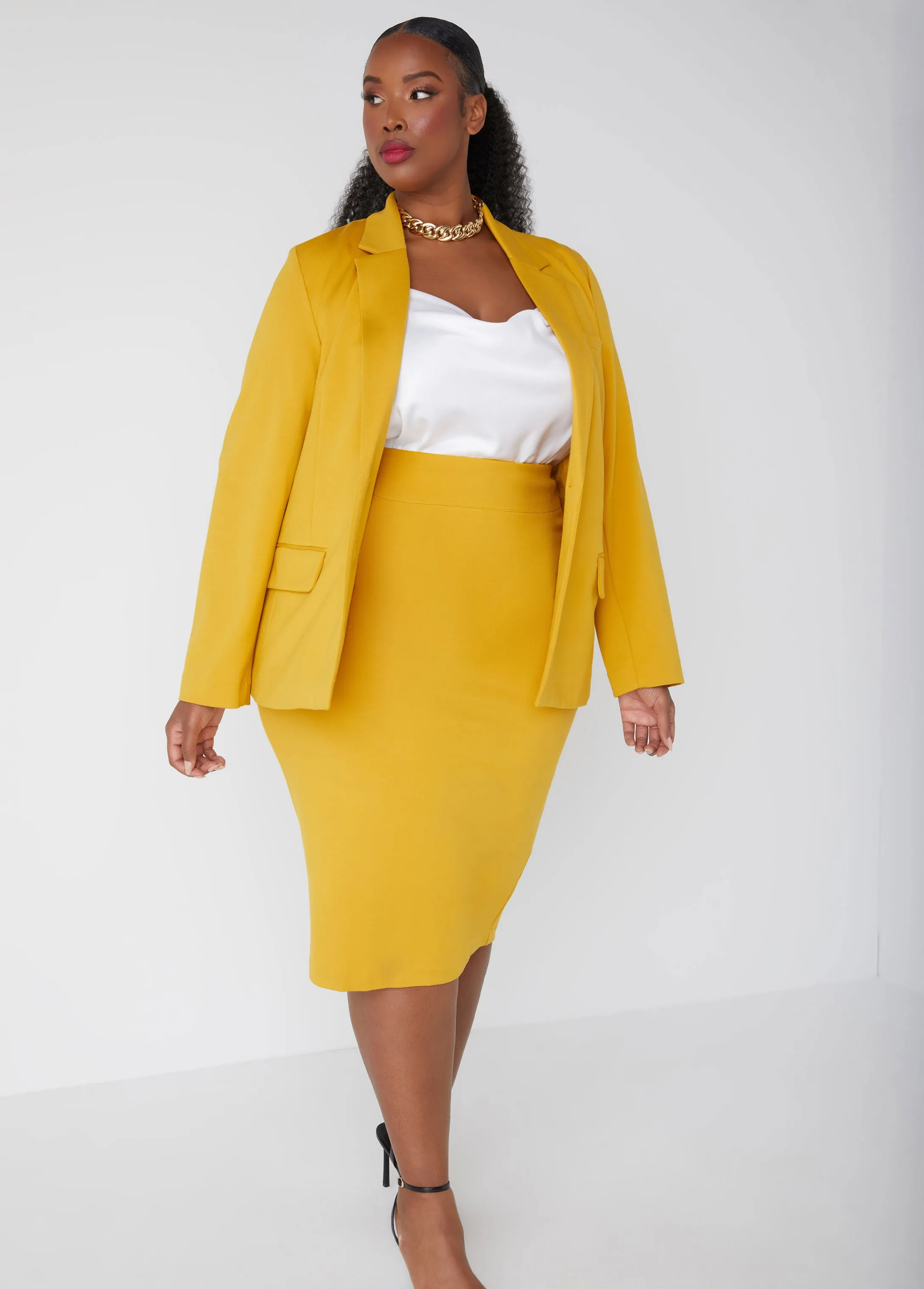 Notch Lapel Ponte Blazer sold by Ashley Stewart product image thumbnail 4