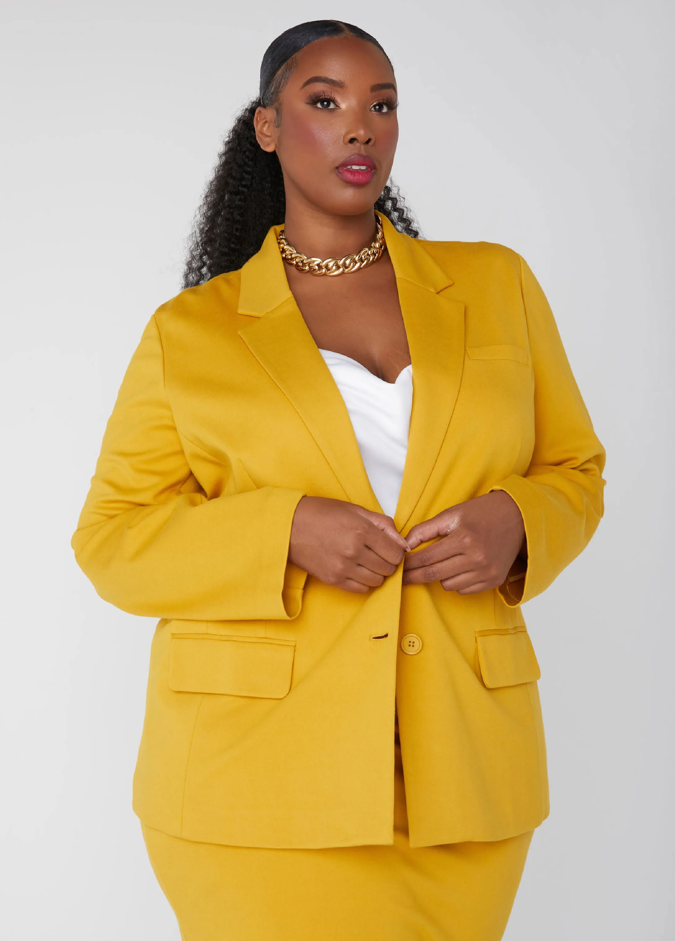 Notch Lapel Ponte Blazer sold by Ashley Stewart