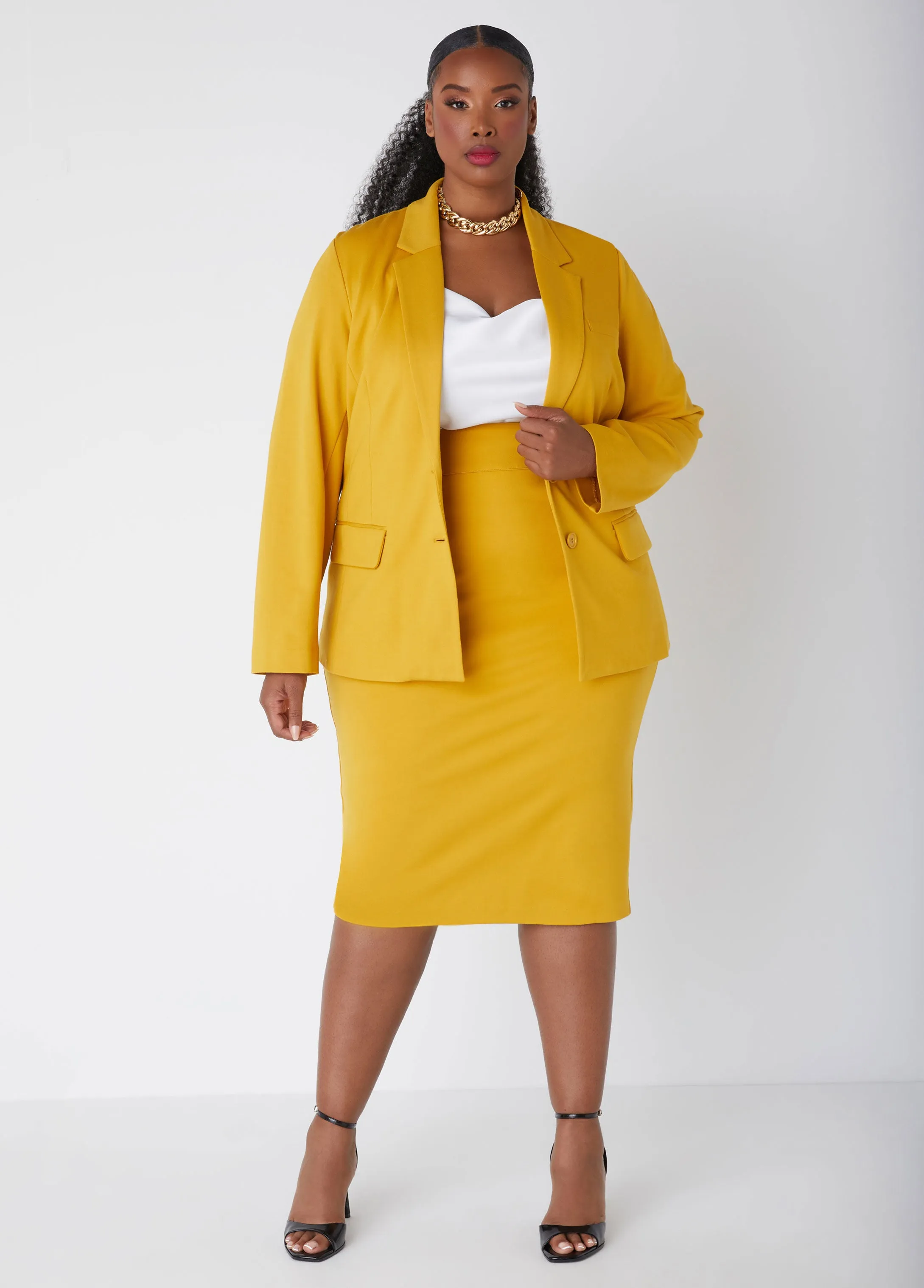 Notch Lapel Ponte Blazer sold by Ashley Stewart product image thumbnail 5