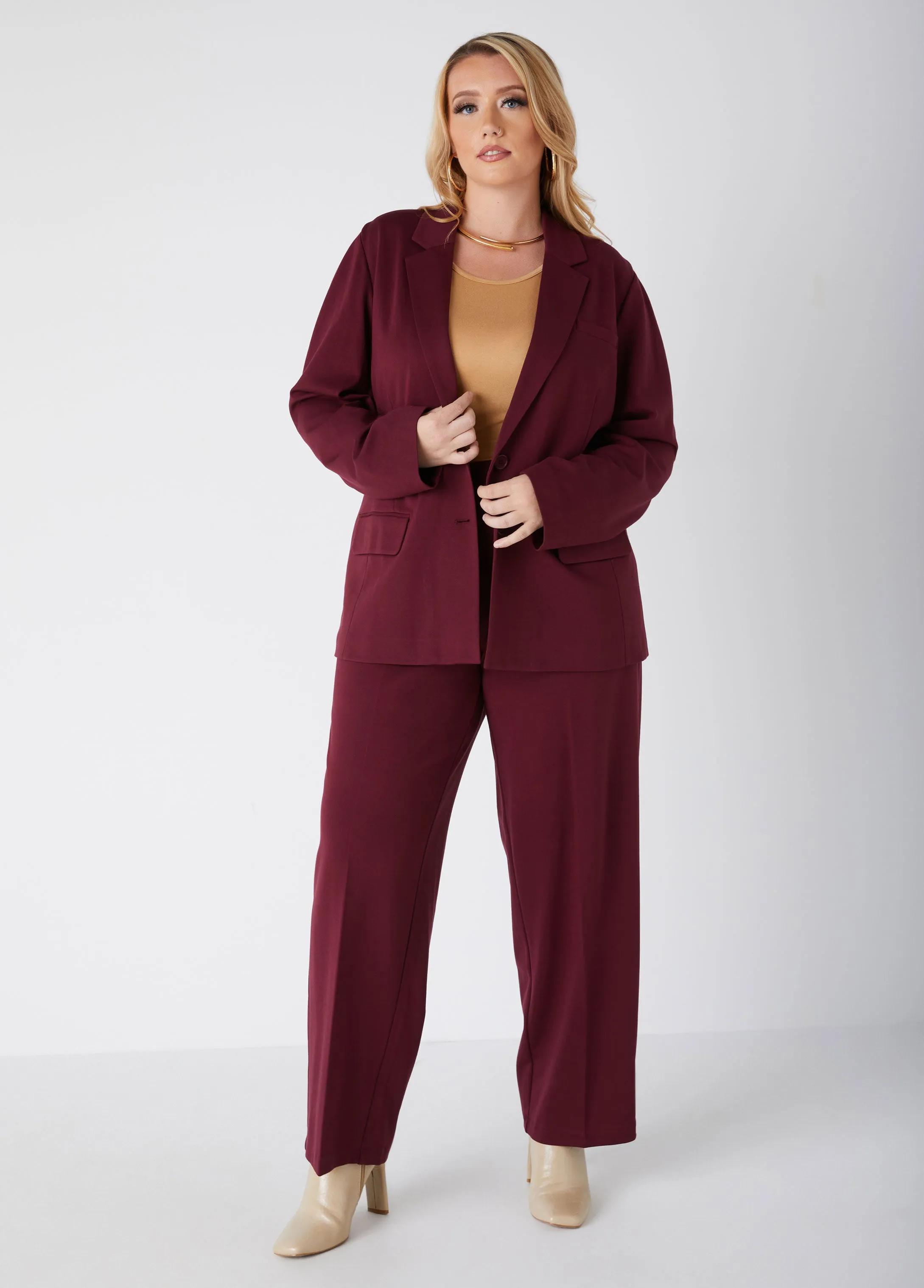 Notch Lapel Pocketed Blazer sold by Ashley Stewart product image thumbnail 3