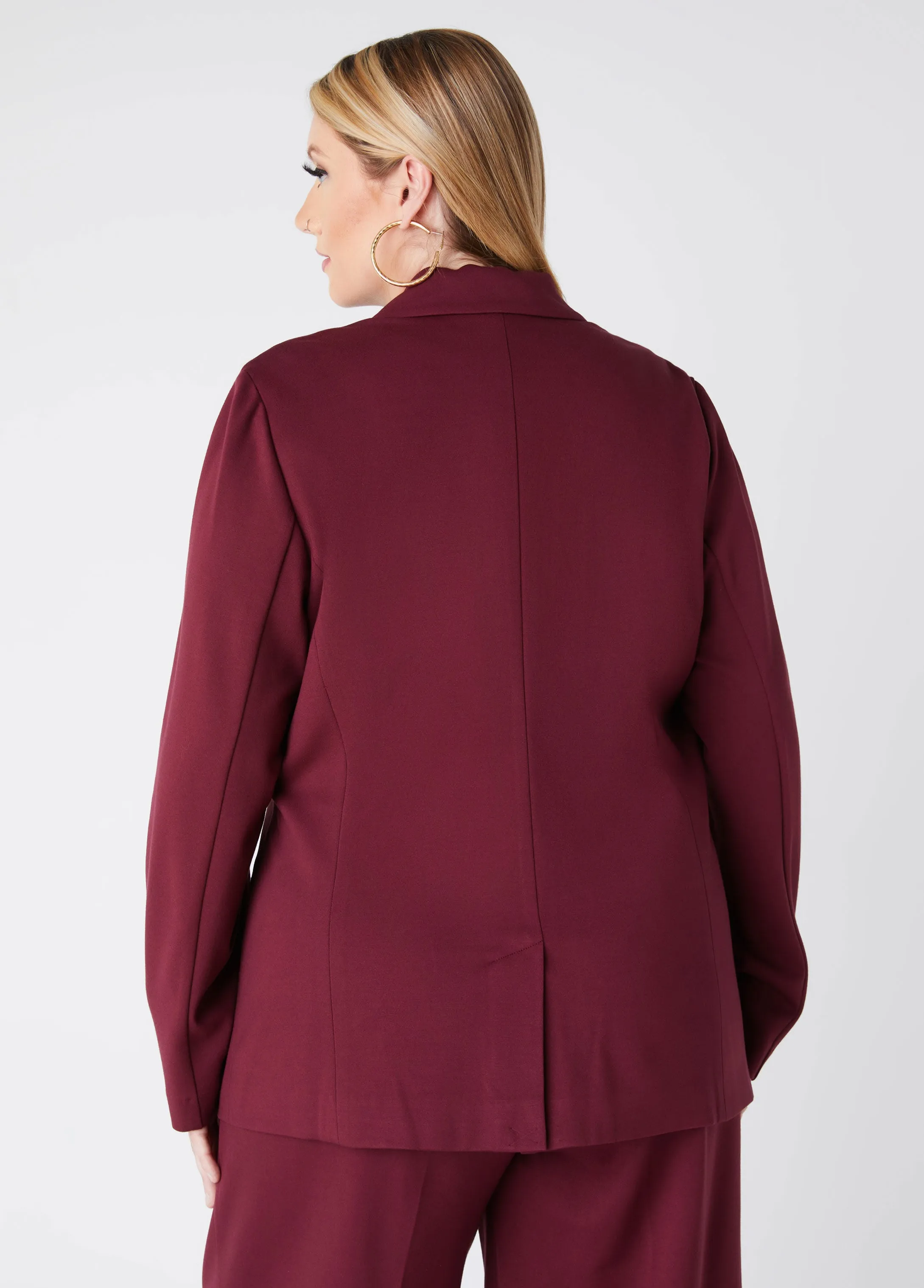 Notch Lapel Pocketed Blazer sold by Ashley Stewart product image thumbnail 2