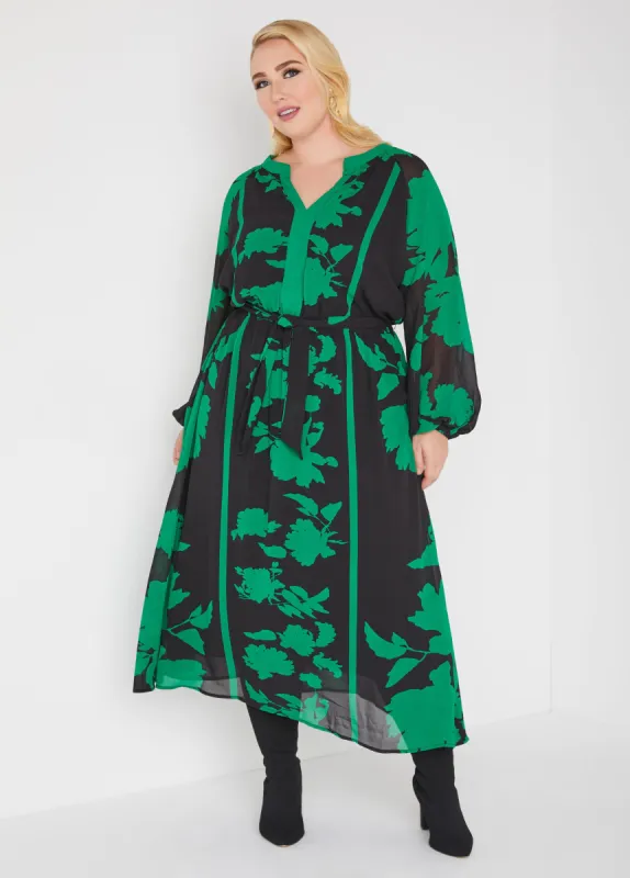 Floral Print Georgette Maxi Dress sold by Ashley Stewart