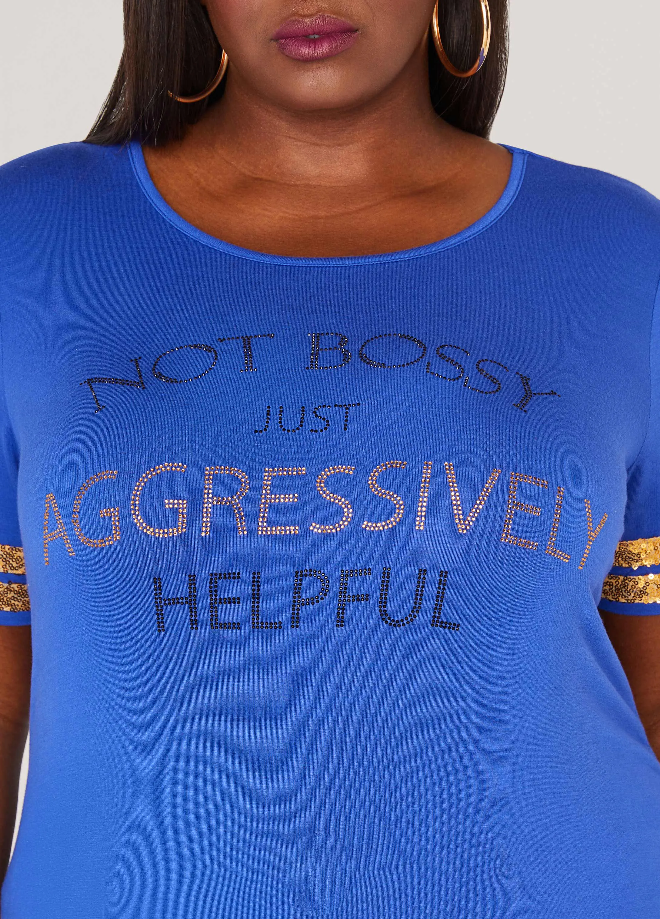 Not Bossy Embellished Tee sold by Ashley Stewart product image thumbnail 4