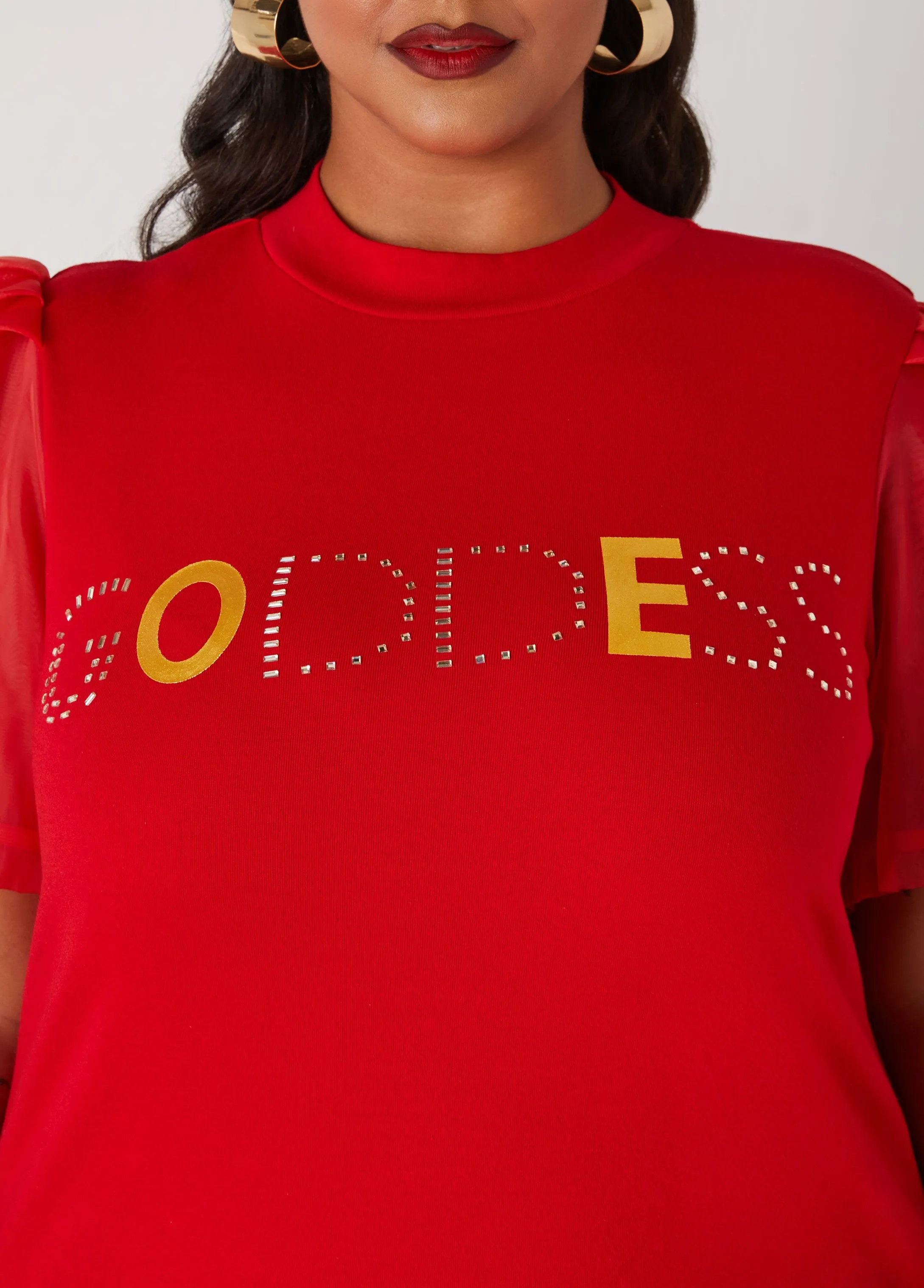 Goddess Puff Sleeved Graphic Top sold by Ashley Stewart product image thumbnail 4