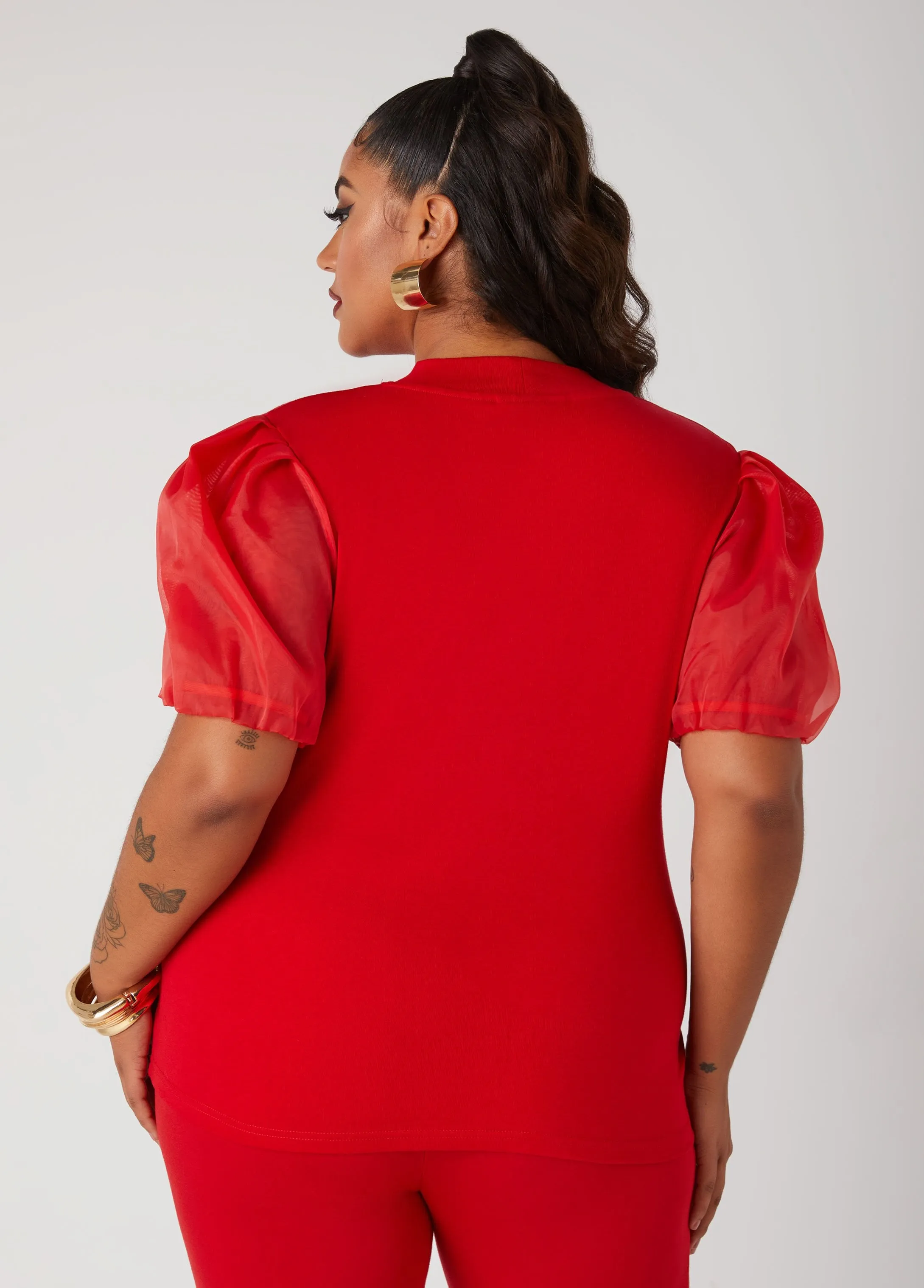 Goddess Puff Sleeved Graphic Top sold by Ashley Stewart product image thumbnail 2