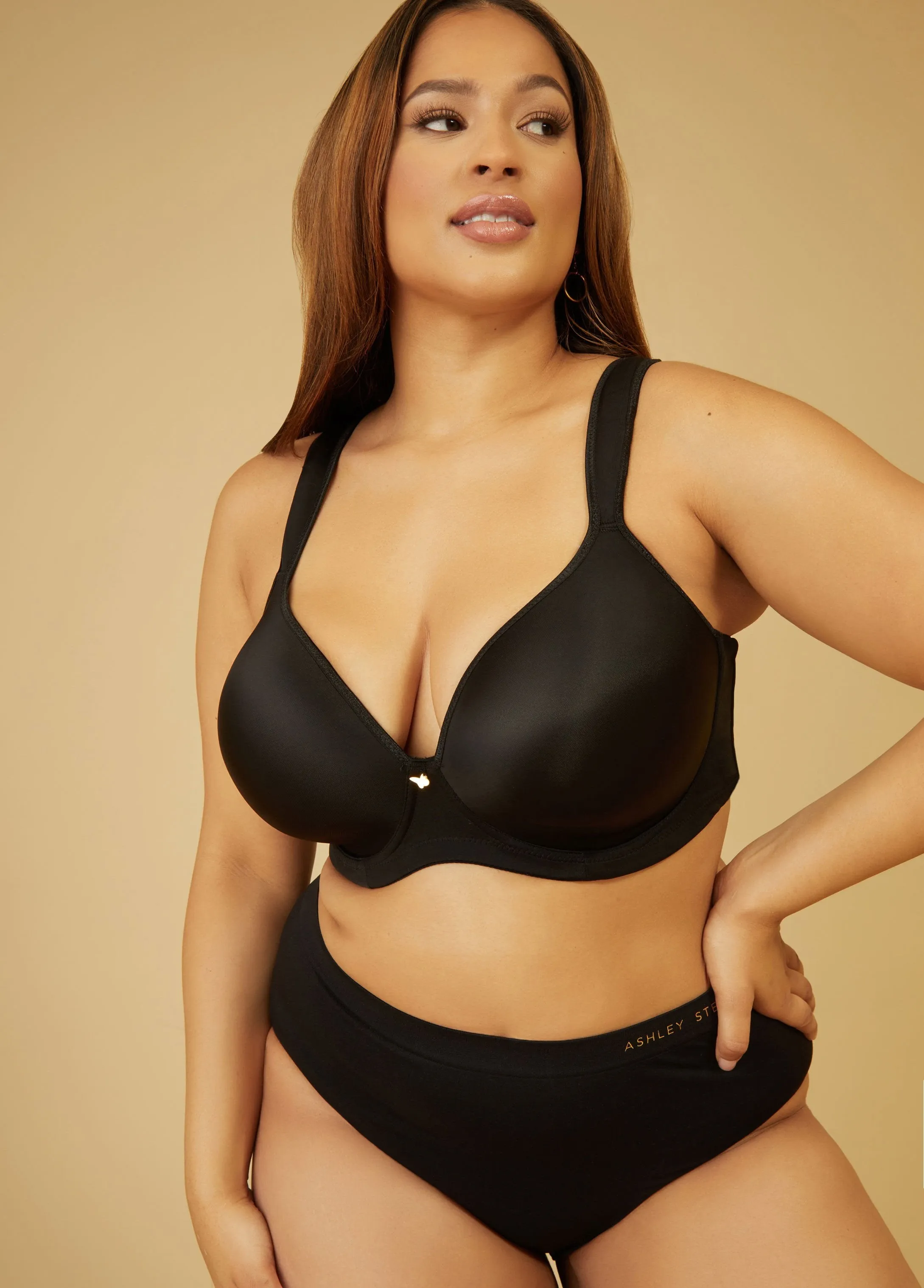 Plunge Smoothing Butterfly Bra sold by Ashley Stewart