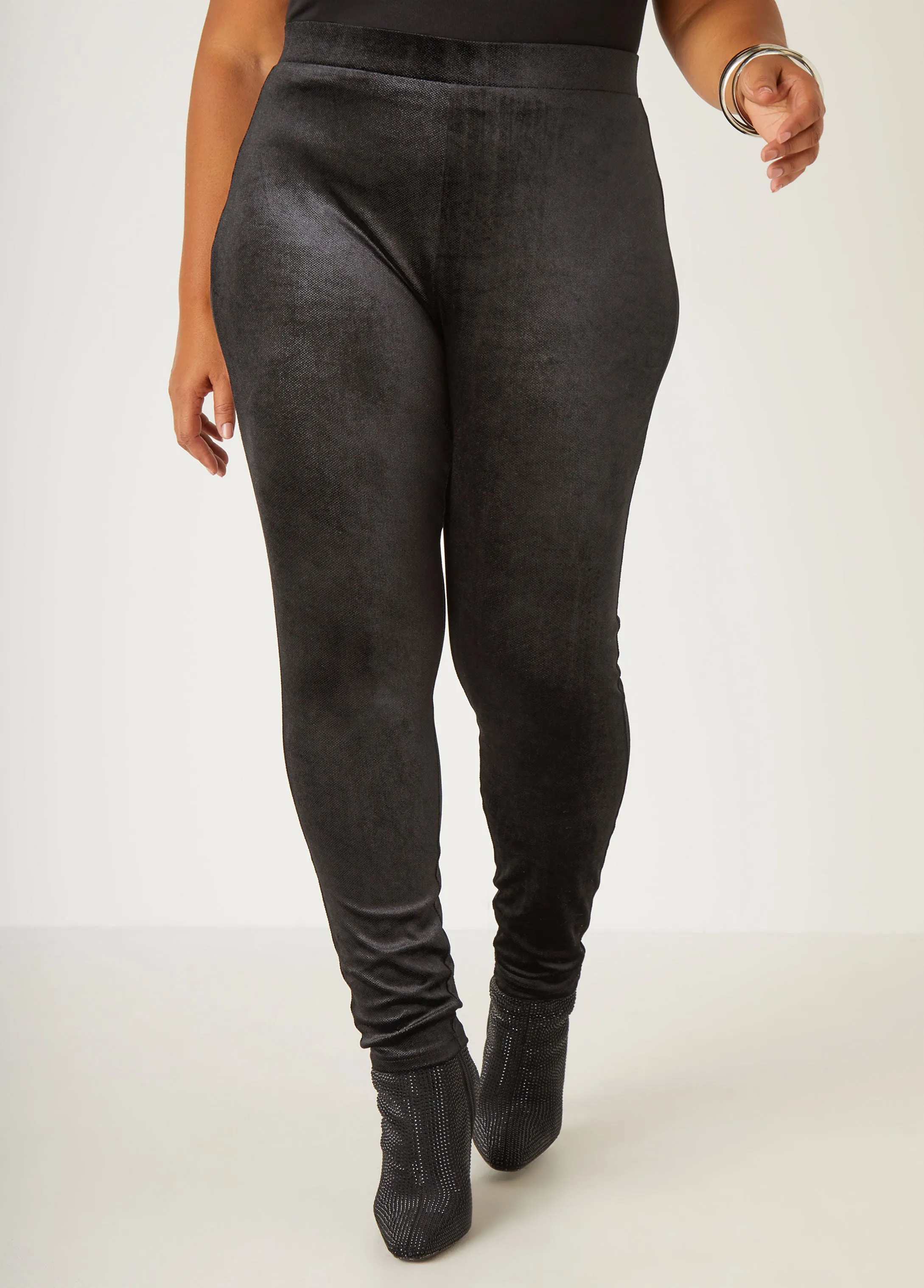 High Rise Velvet Leggings sold by Ashley Stewart product image thumbnail 4