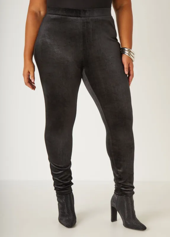 High Rise Velvet Leggings made by Ashley Stewart
